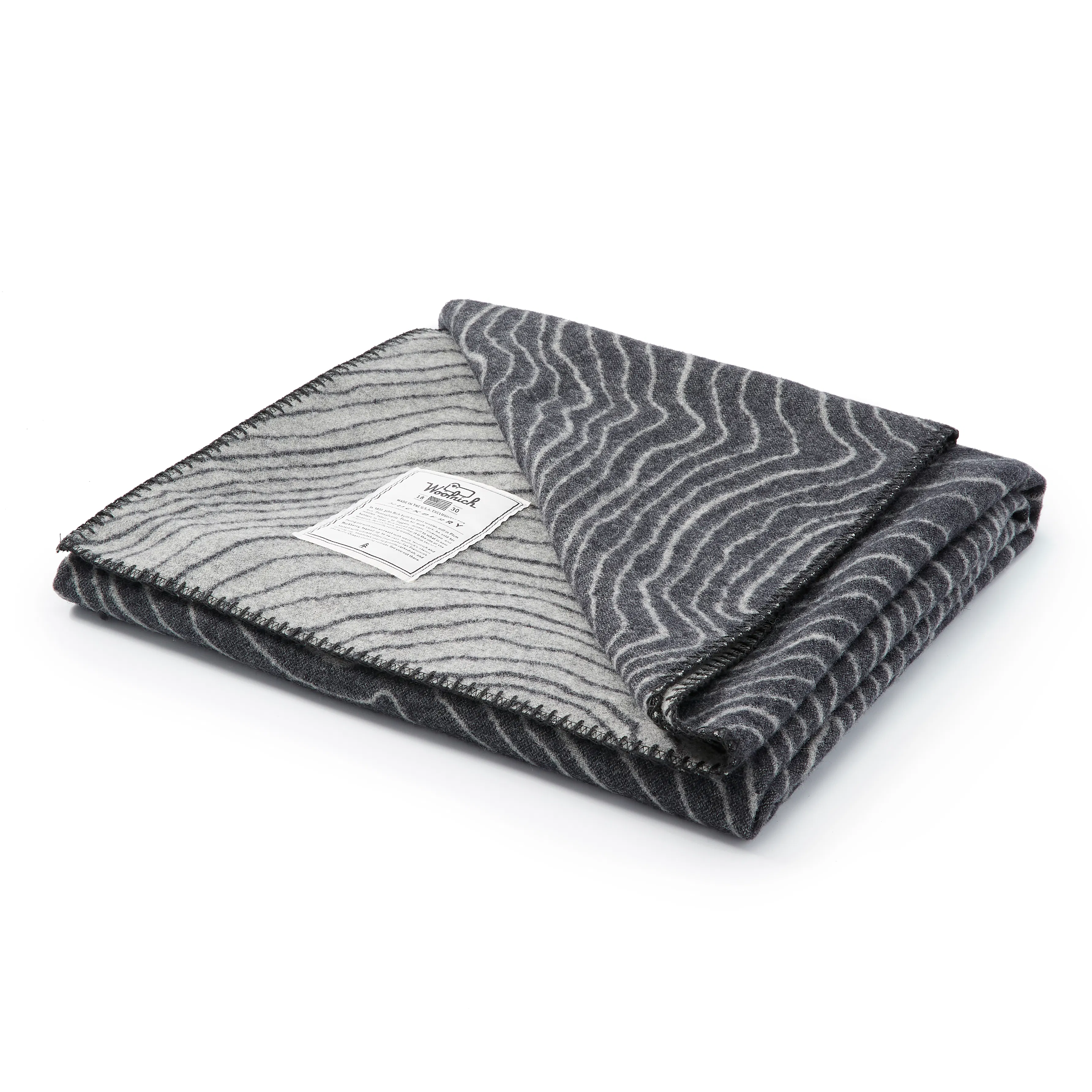 Woolrich Huckberry Exclusive Topo Jacquard Blanket Grey
