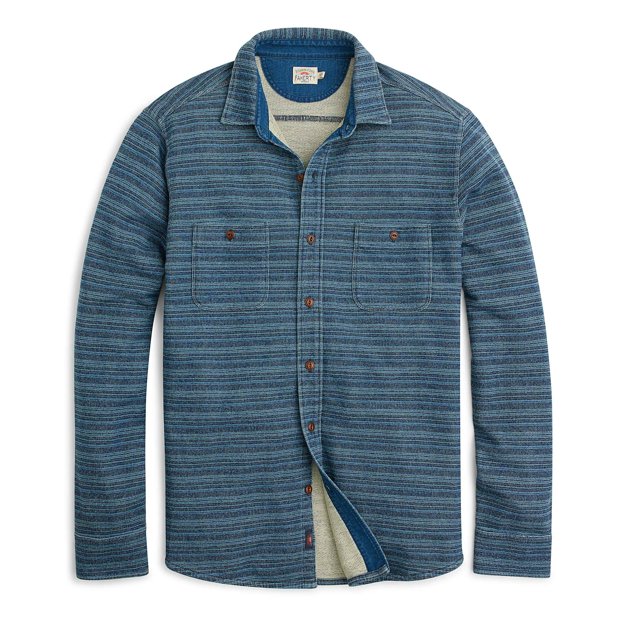 Faherty Brand Knit Seasons Shirt - Java Indigo | Huckberry