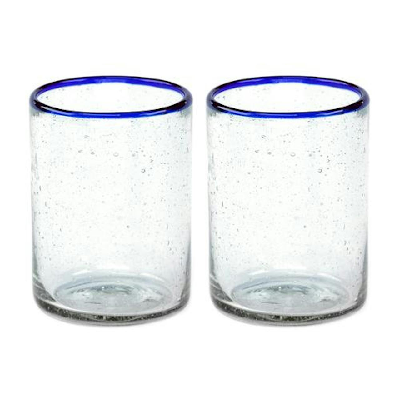 Sobremesa Blue Rim Juice Glass Set