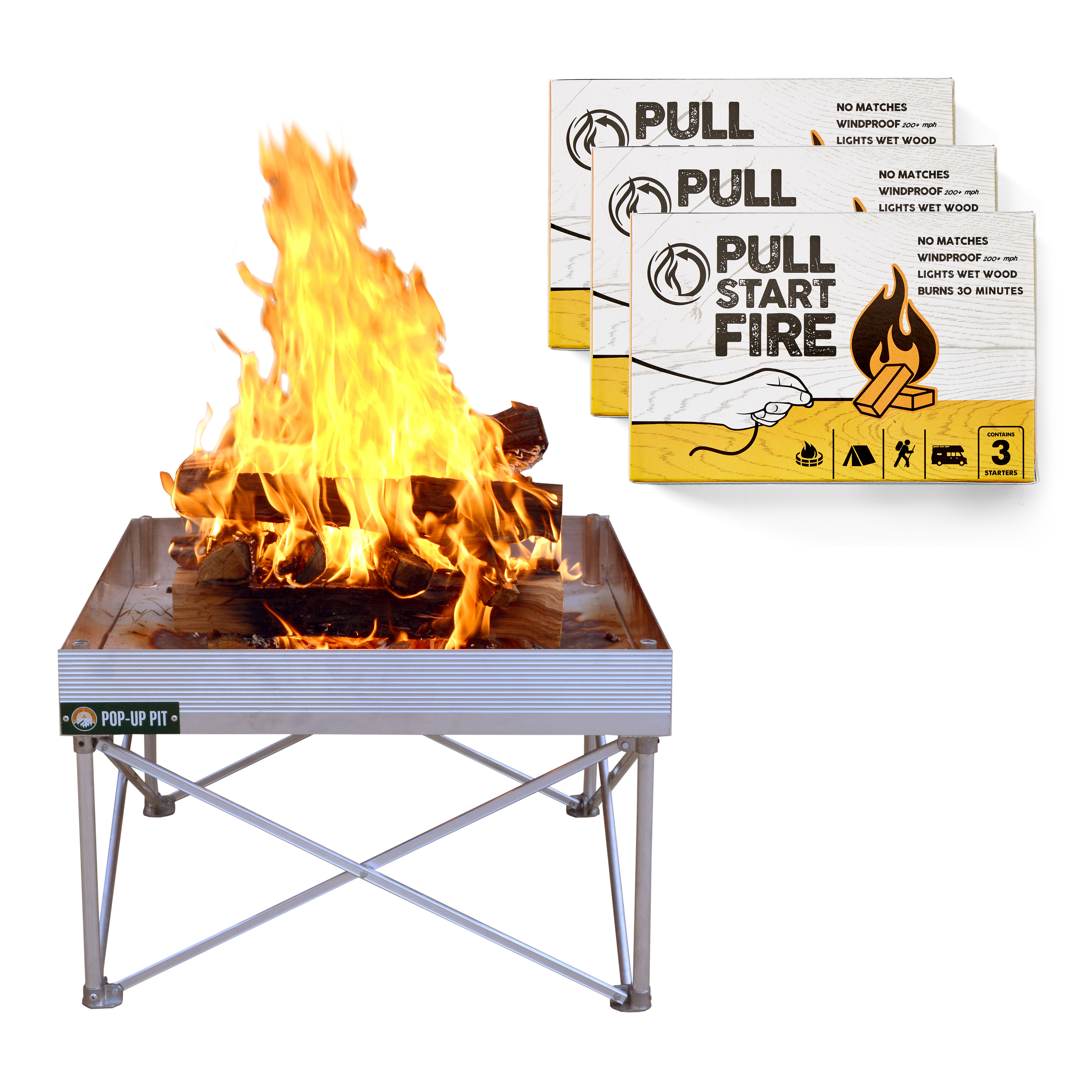 Fireside Outdoor Ultimate On-the-Go Bonfire Kit - Aluminum +