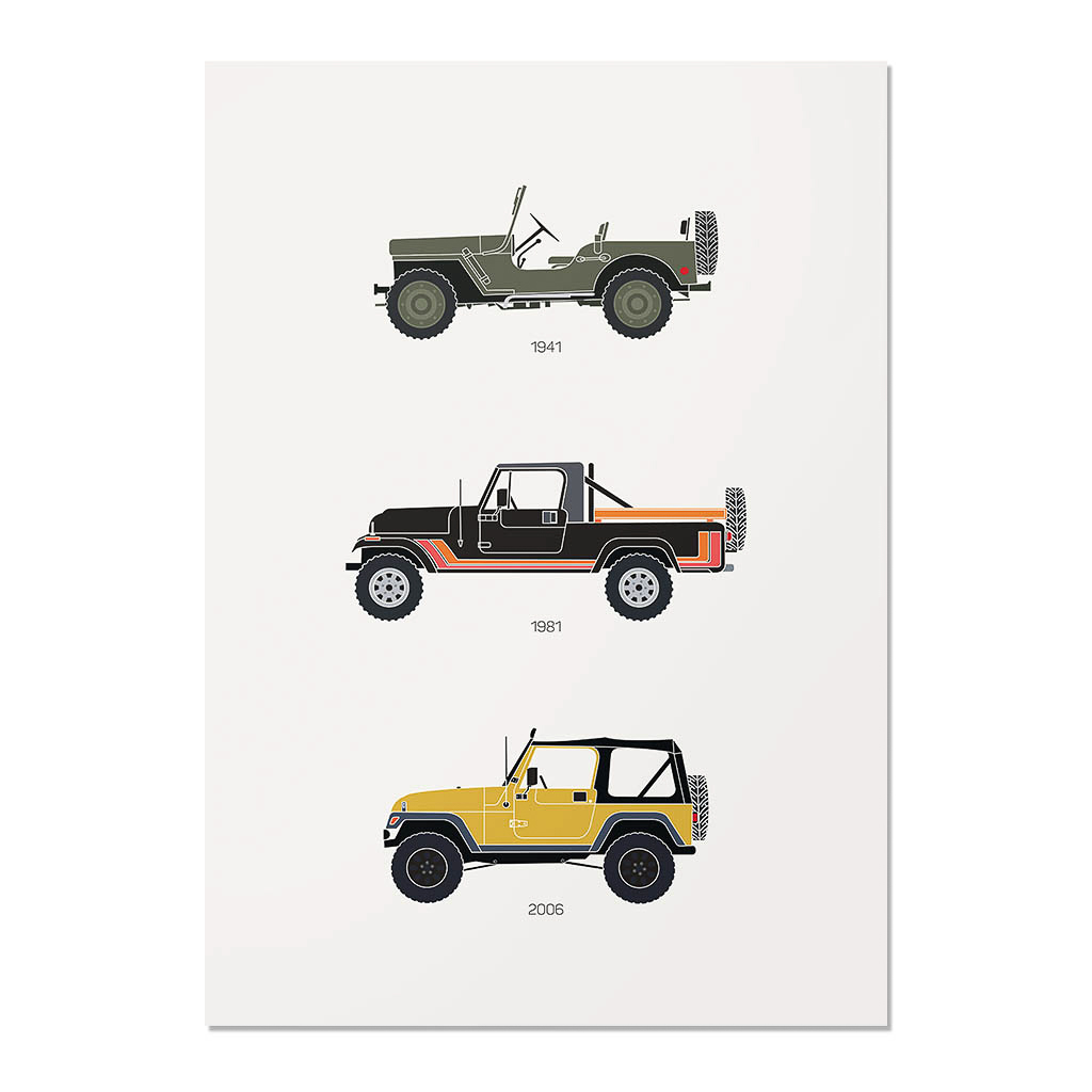 Rearview Prints Classic Jeep Poster Cream Huckberry