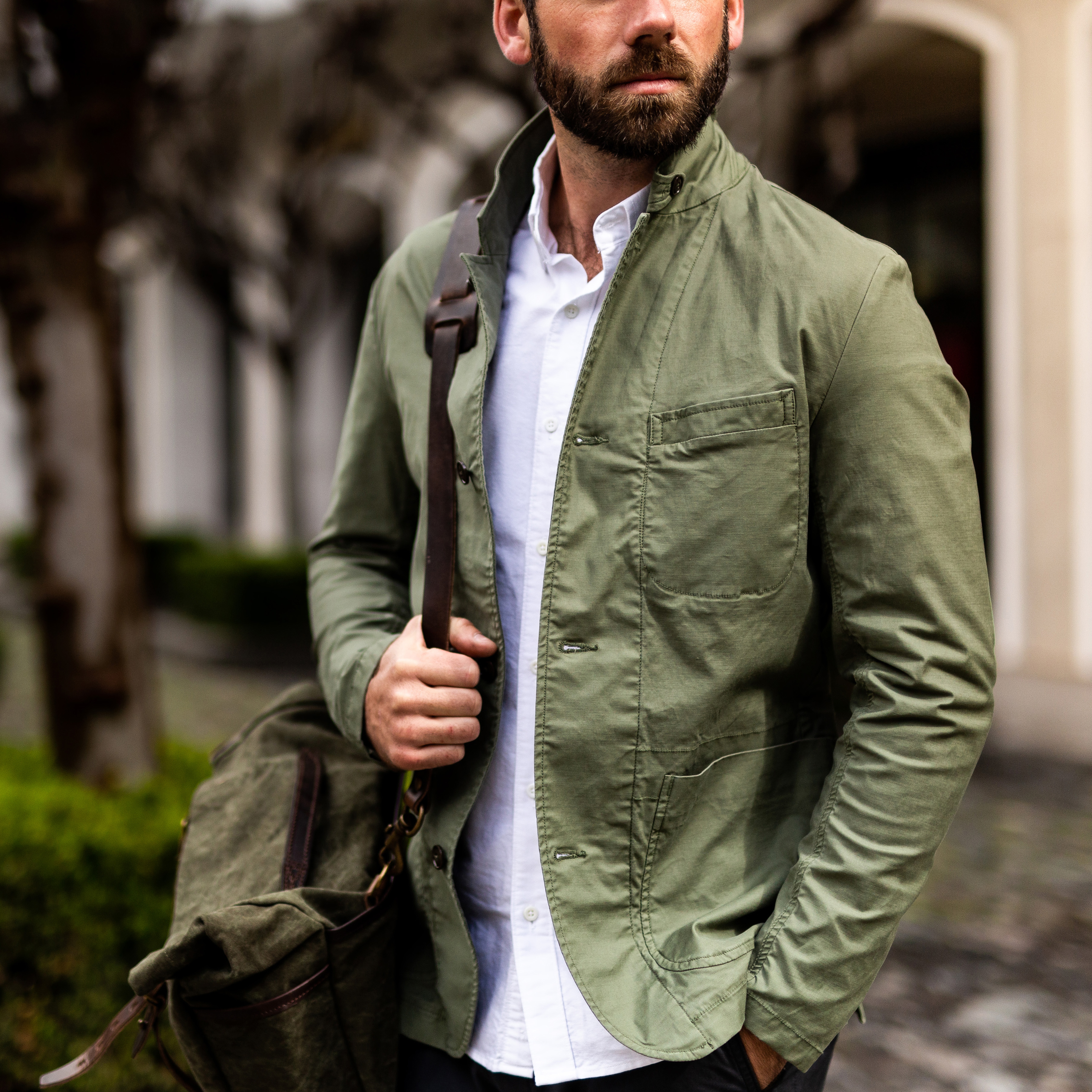 relwen moleskin trap blazer