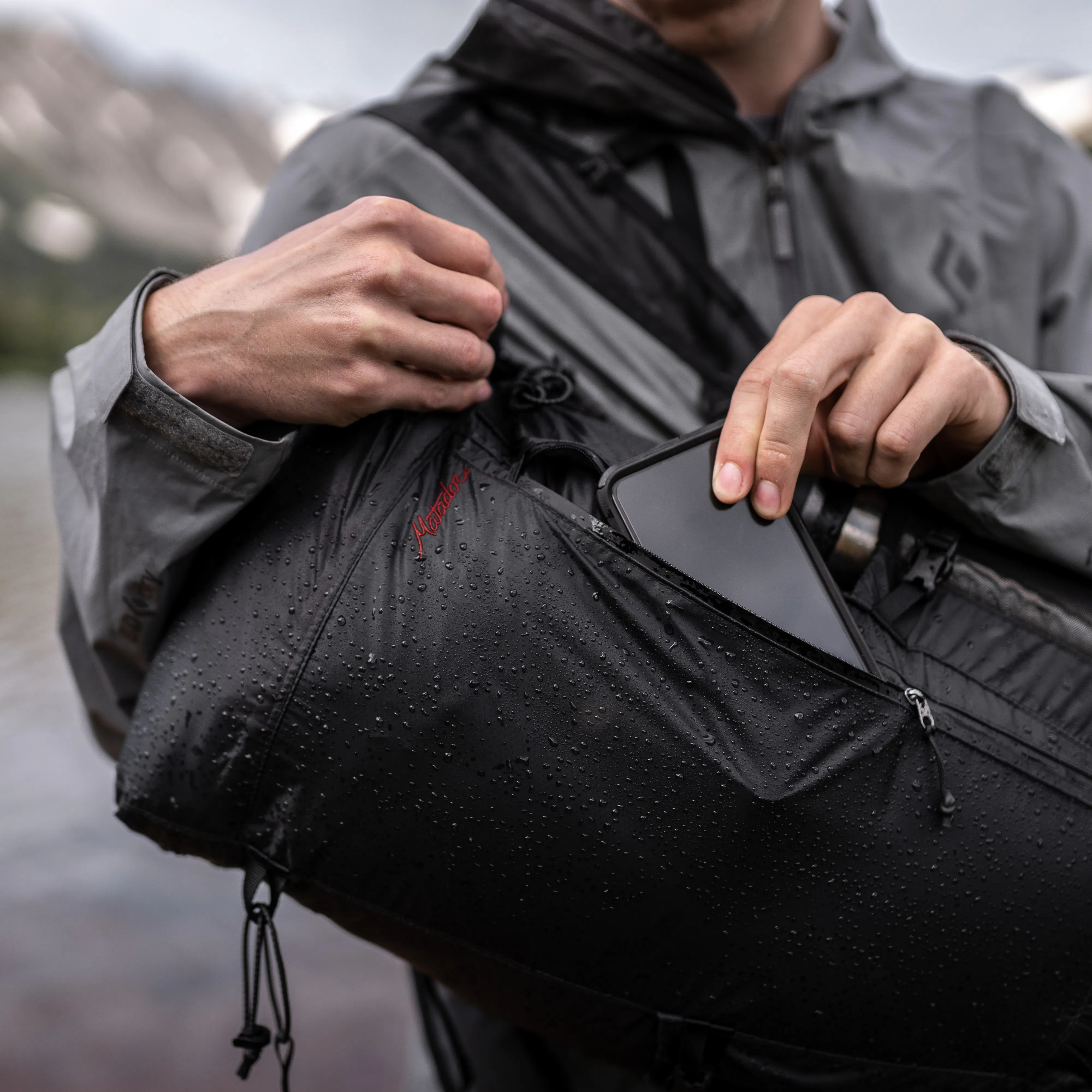 Matador Freerain 32 Packable Hydration Backpack - Charcoal/Red
