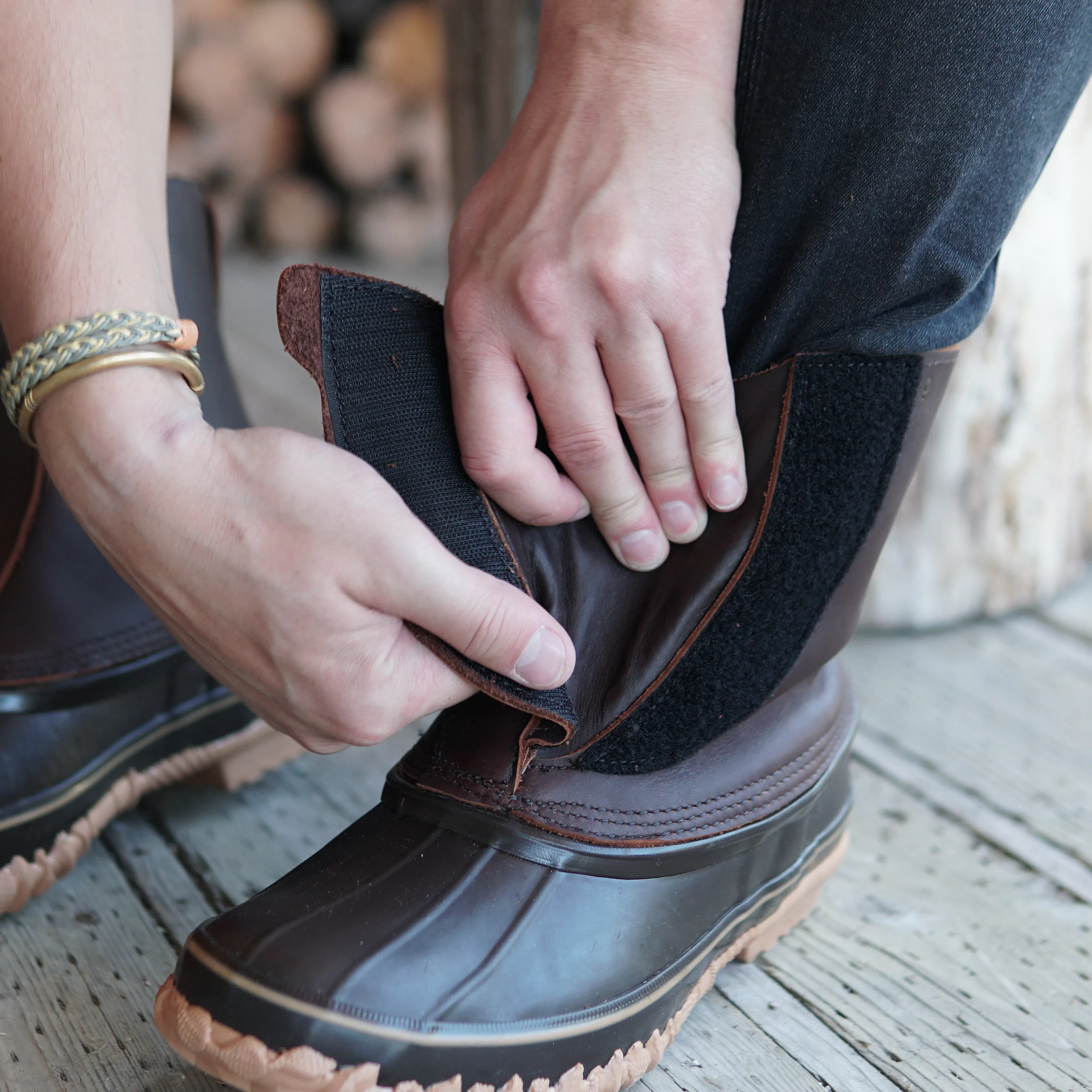 Schnee Montana II TT, Insulated, Rubber Soled, Slip-On PAC Boots 7 Made in USA Pull-On Hunter II - Schnee main image 3