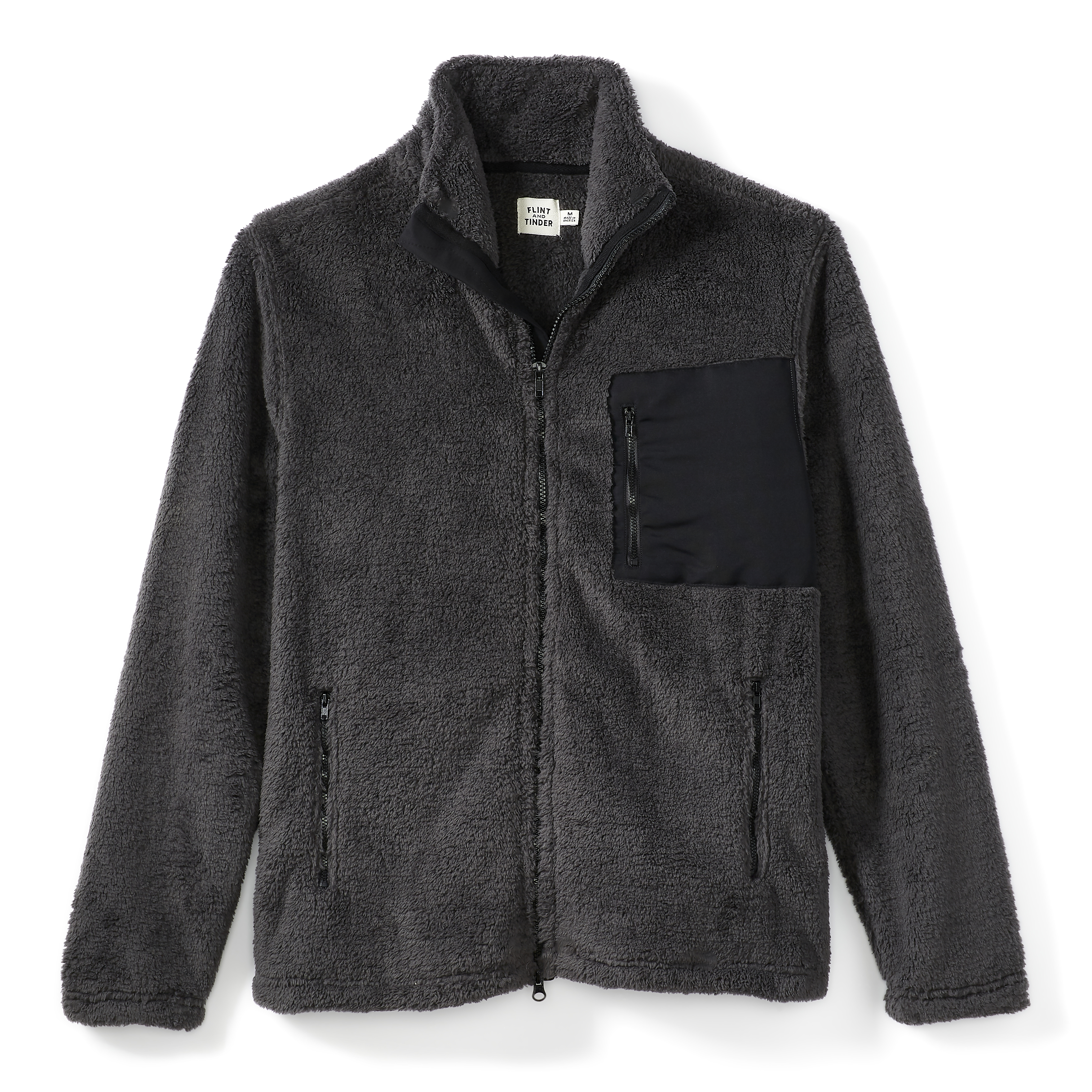 Flint and Tinder Sherpa Full Zip Jacket - Asphalt | Fleece Jackets