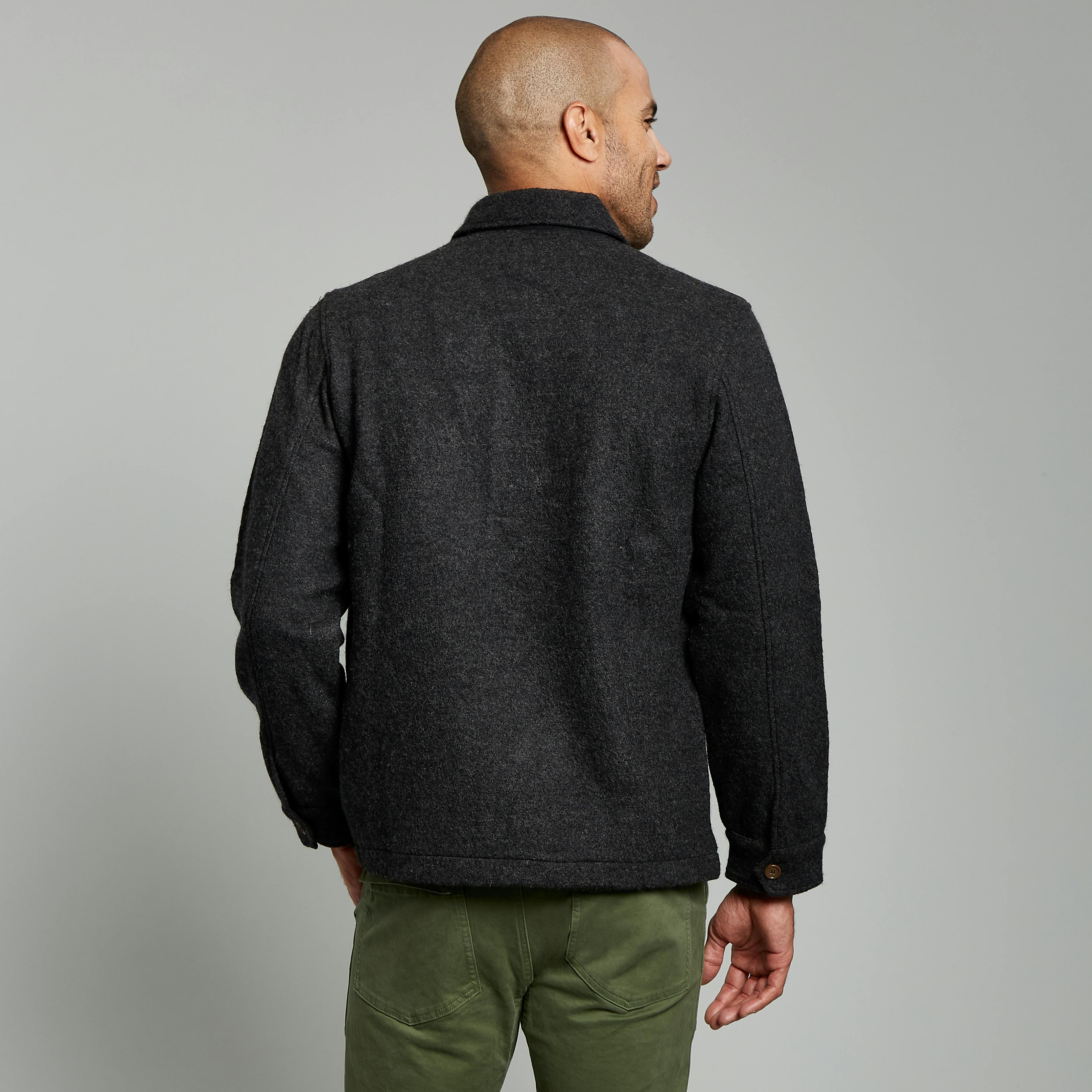 Todd Snyder Italian Boucle Knit Shirt Jacket - Charcoal