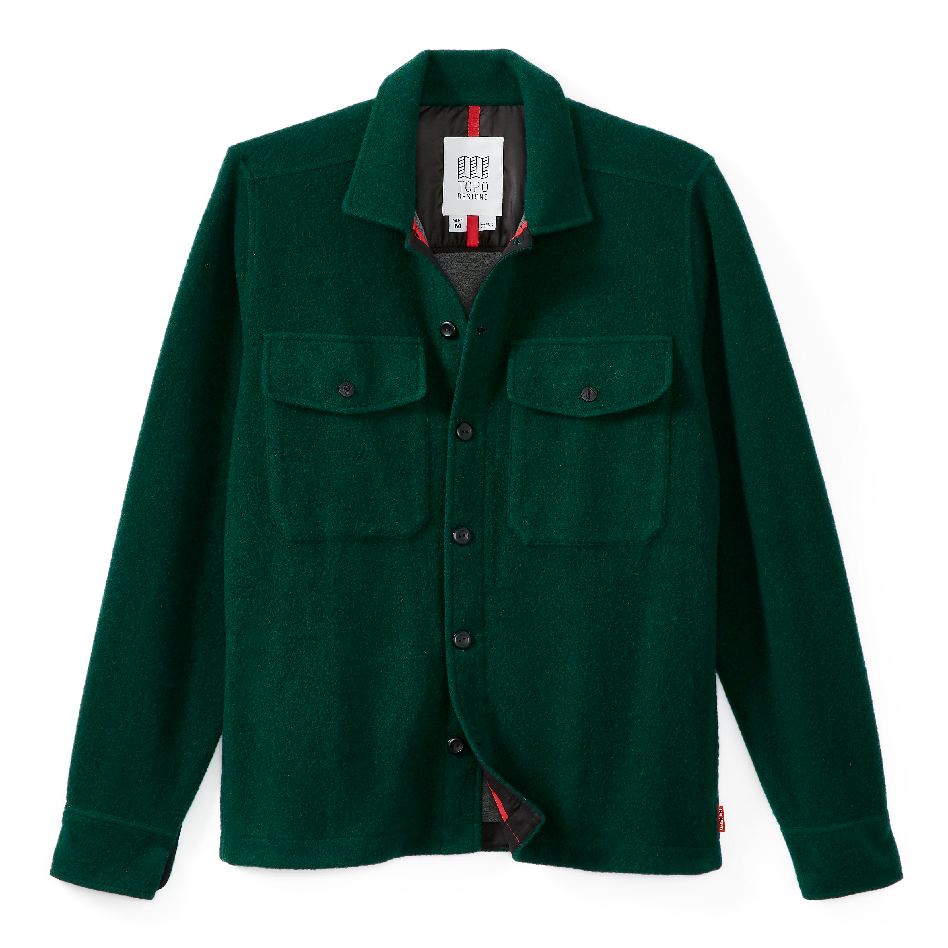 Green wool shirt jacket Clearance