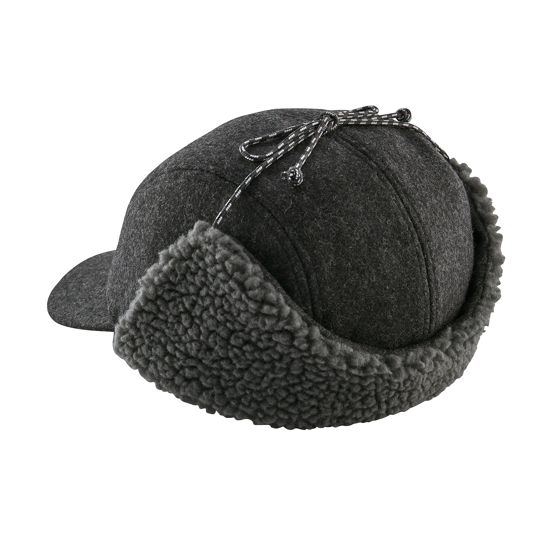 wool baseball hat with ear flaps