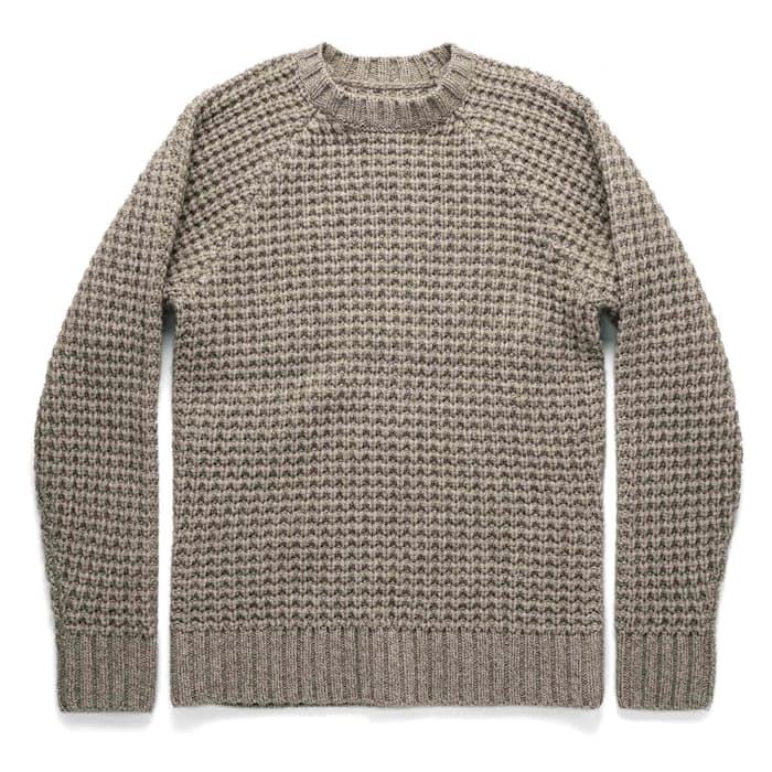 Taylor Stitch The Fisherman Sweater - Natural Waffle | Crew Neck ...