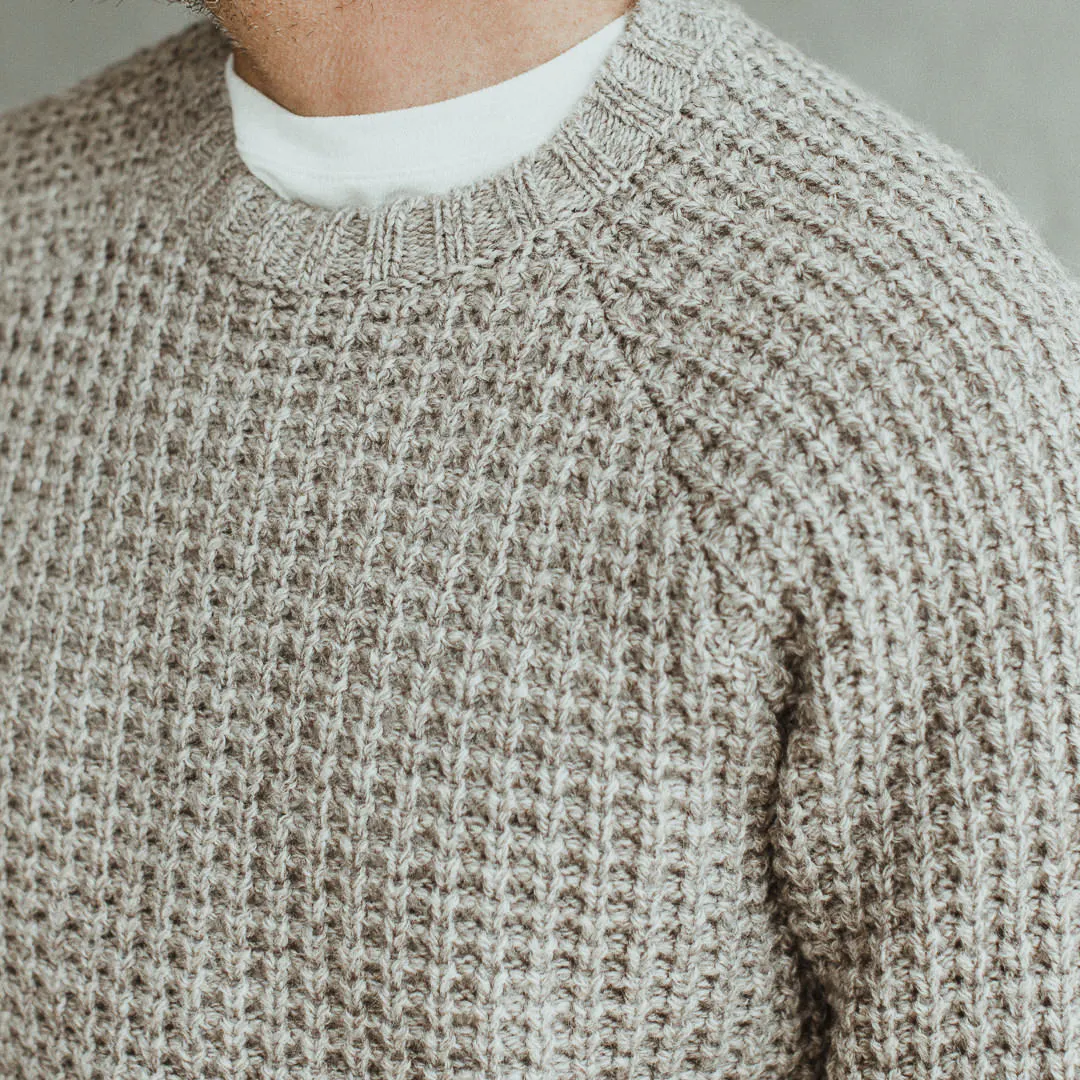 Taylor Stitch The Fisherman Sweater - Natural Waffle | Crew Neck 