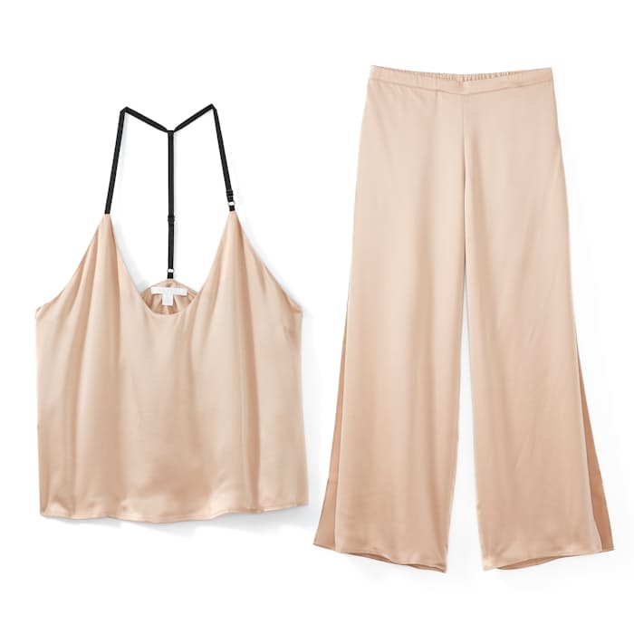 Lunya Washable Silk Cami Pant Set Bare Black Huckberry