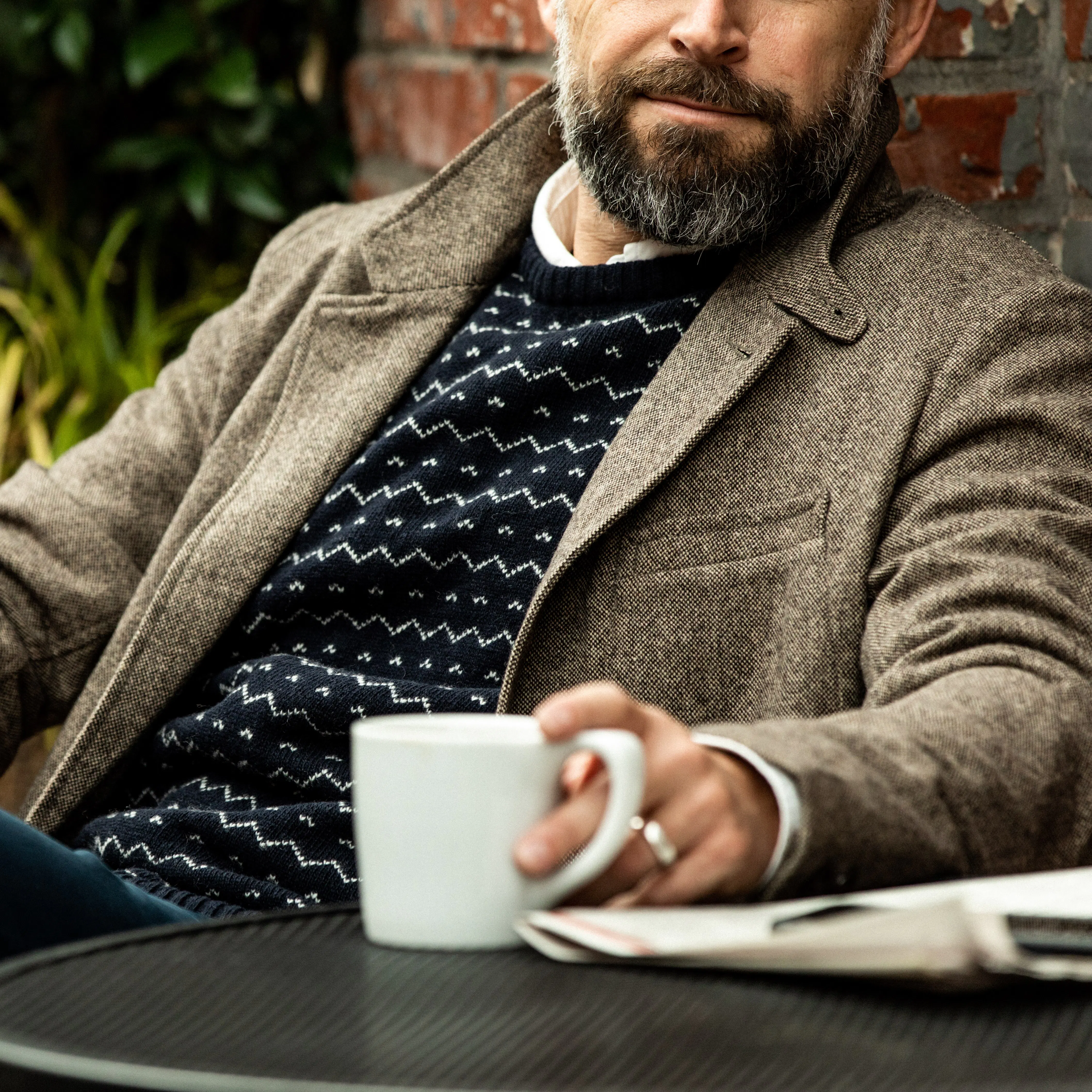 Relwen Prof Trap Blazer - Brown/Cream Birdseye | undefined | Huckberry