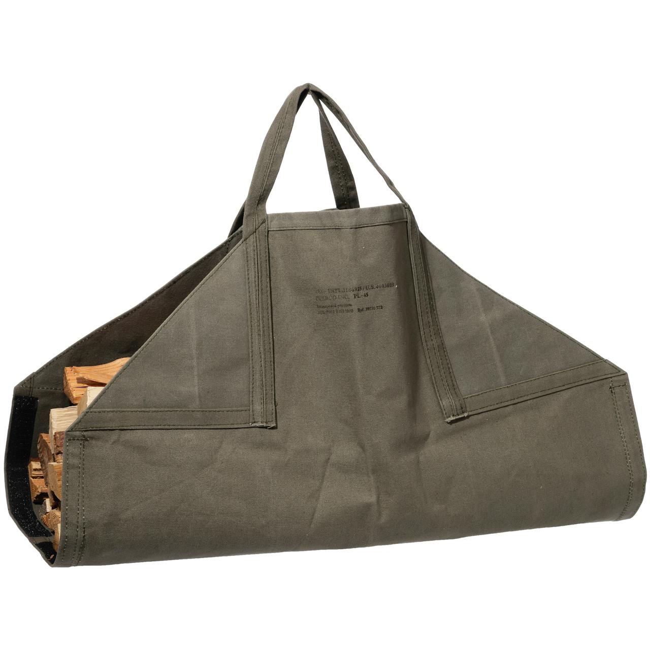 Puebco Waxed Cotton Firewood Carrier