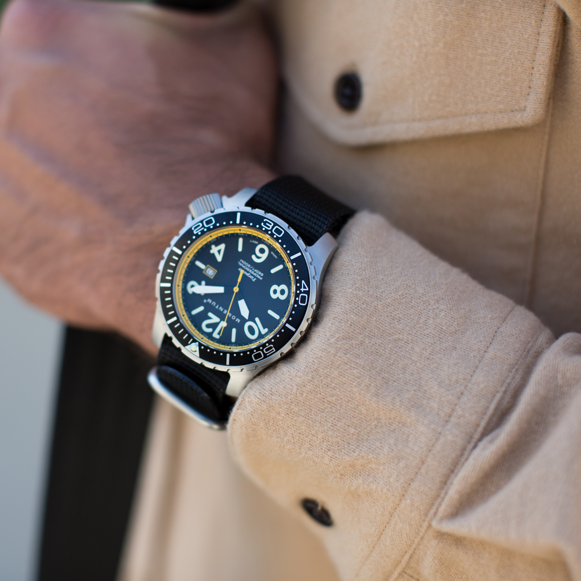 Momentum Watches | Wayfinder GMT Black-Ion | Titanium Field Watch