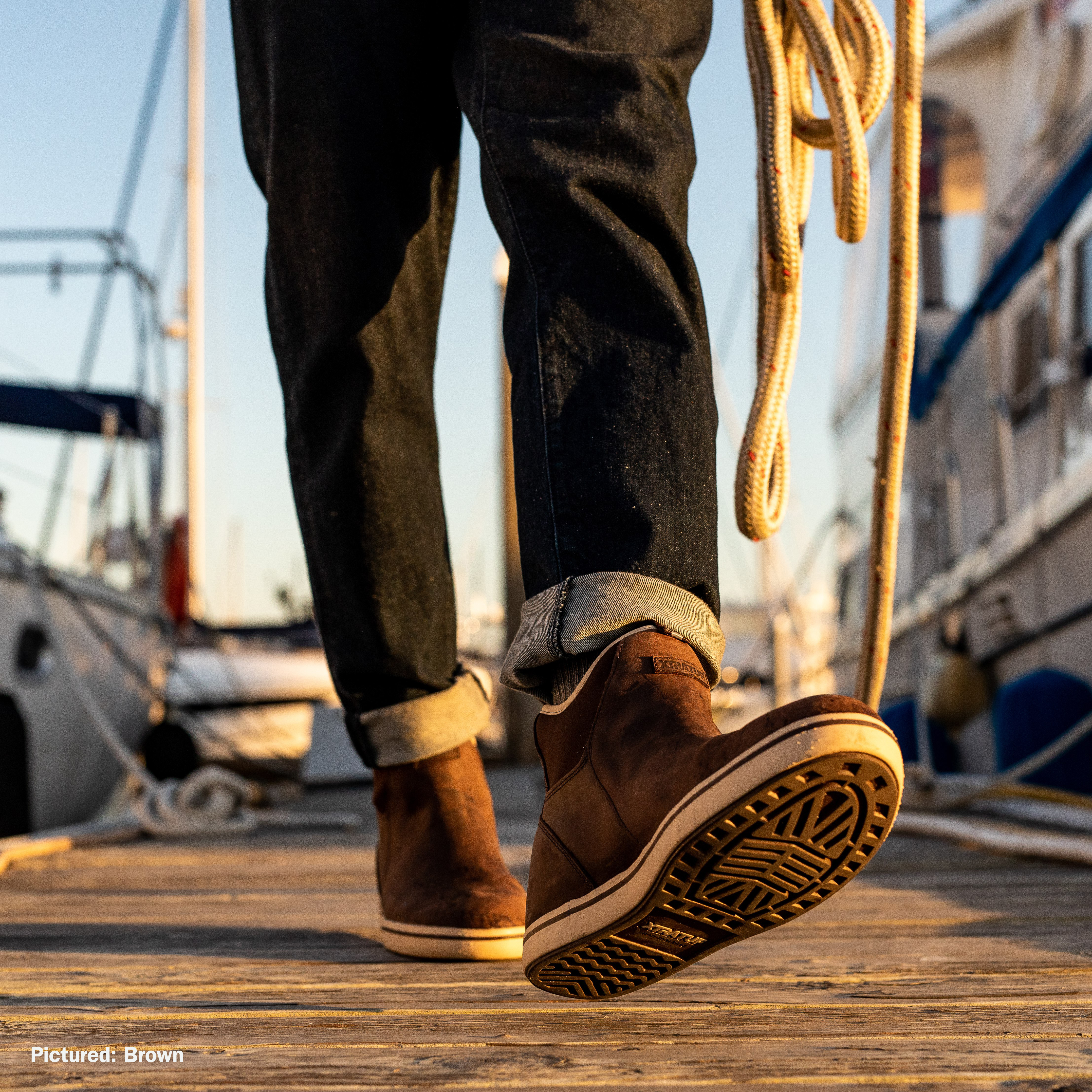 XTRATUF Leather Ankle Deck Boot Taupe Rain Boots Huckberry - Main Image