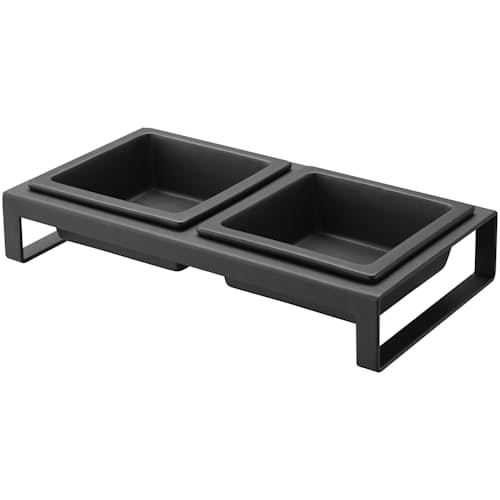 Yamazaki Pet Bowls with Stand - Black, Home Accessories