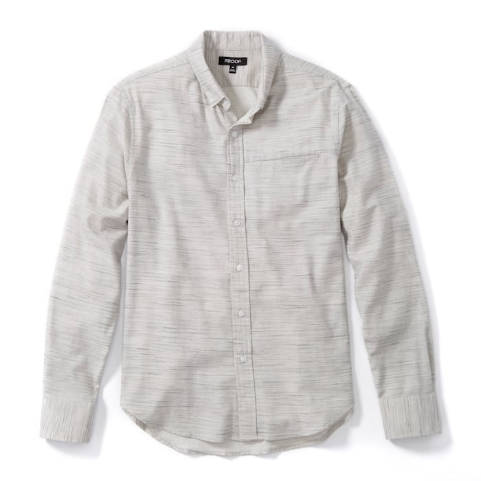 Proof Marled Travel Shirt White Heather Huckberry