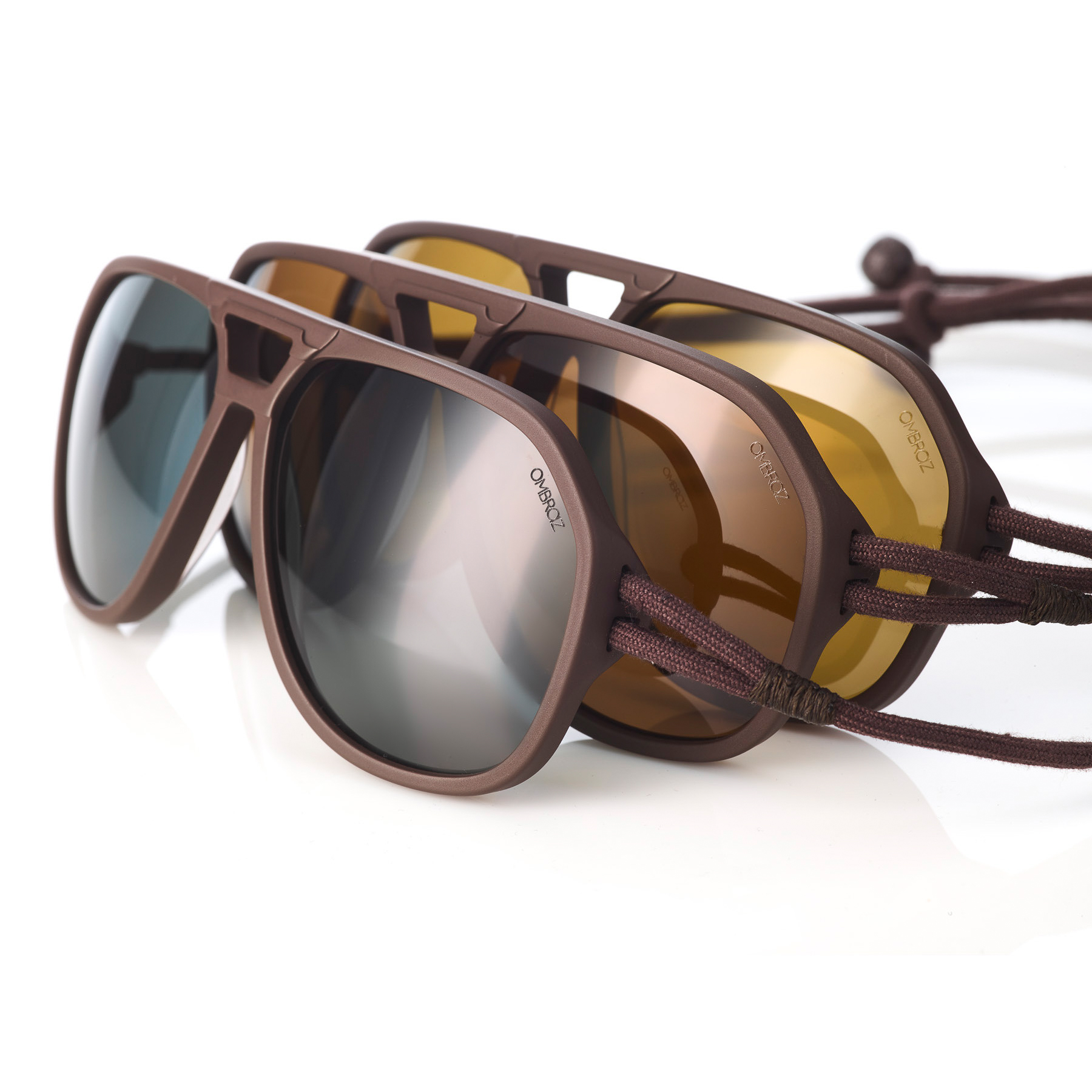 Ombraz Classic Armless Sunglasses - Brown/Polarized Grey
