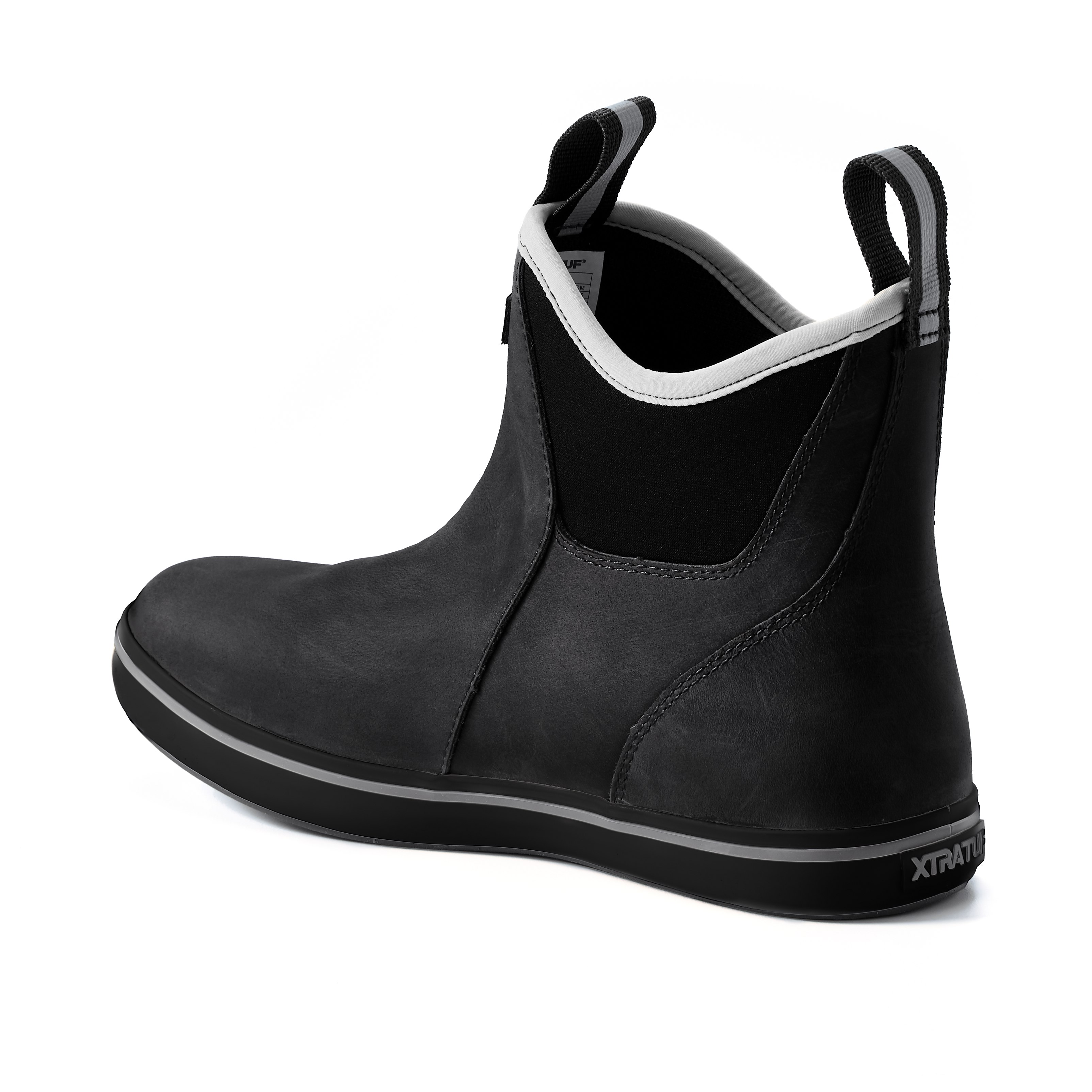 XTRATUF Leather Ankle Deck Boot Black Work Boots Huckberry