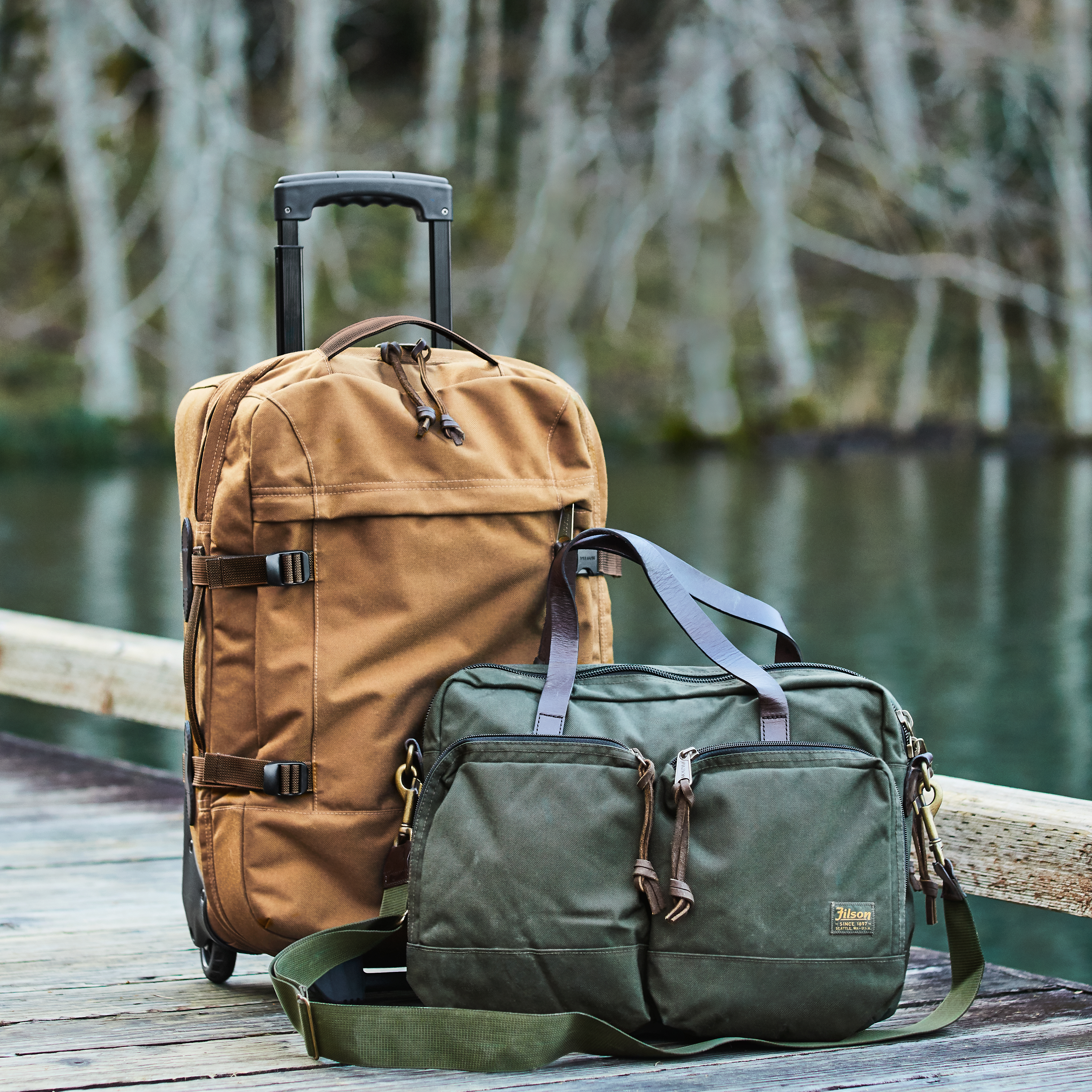 Filson Dryden Ballistic Nylon 2-Wheel Carry-on Bag - 36L - Whiskey