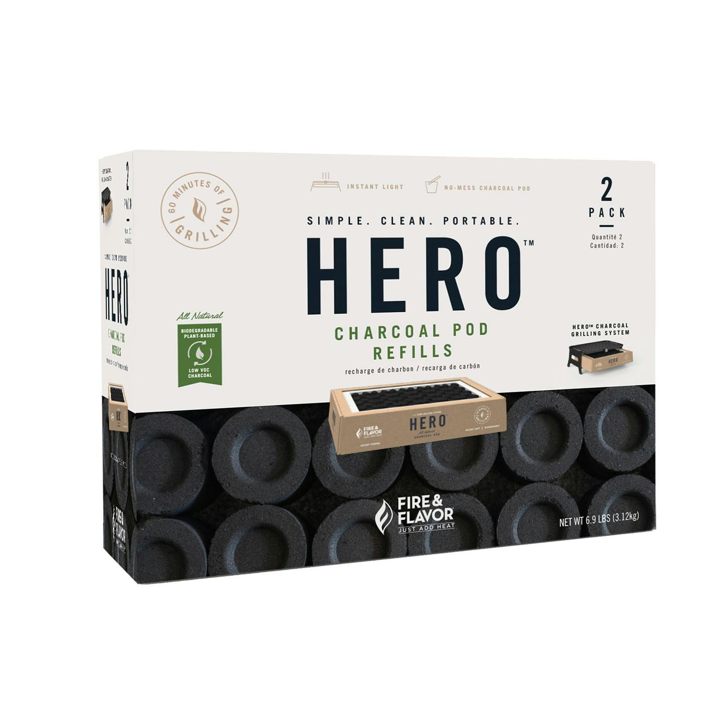 Fire & Flavor Hero Grill Eco-Friendly Refill - 2 Pack