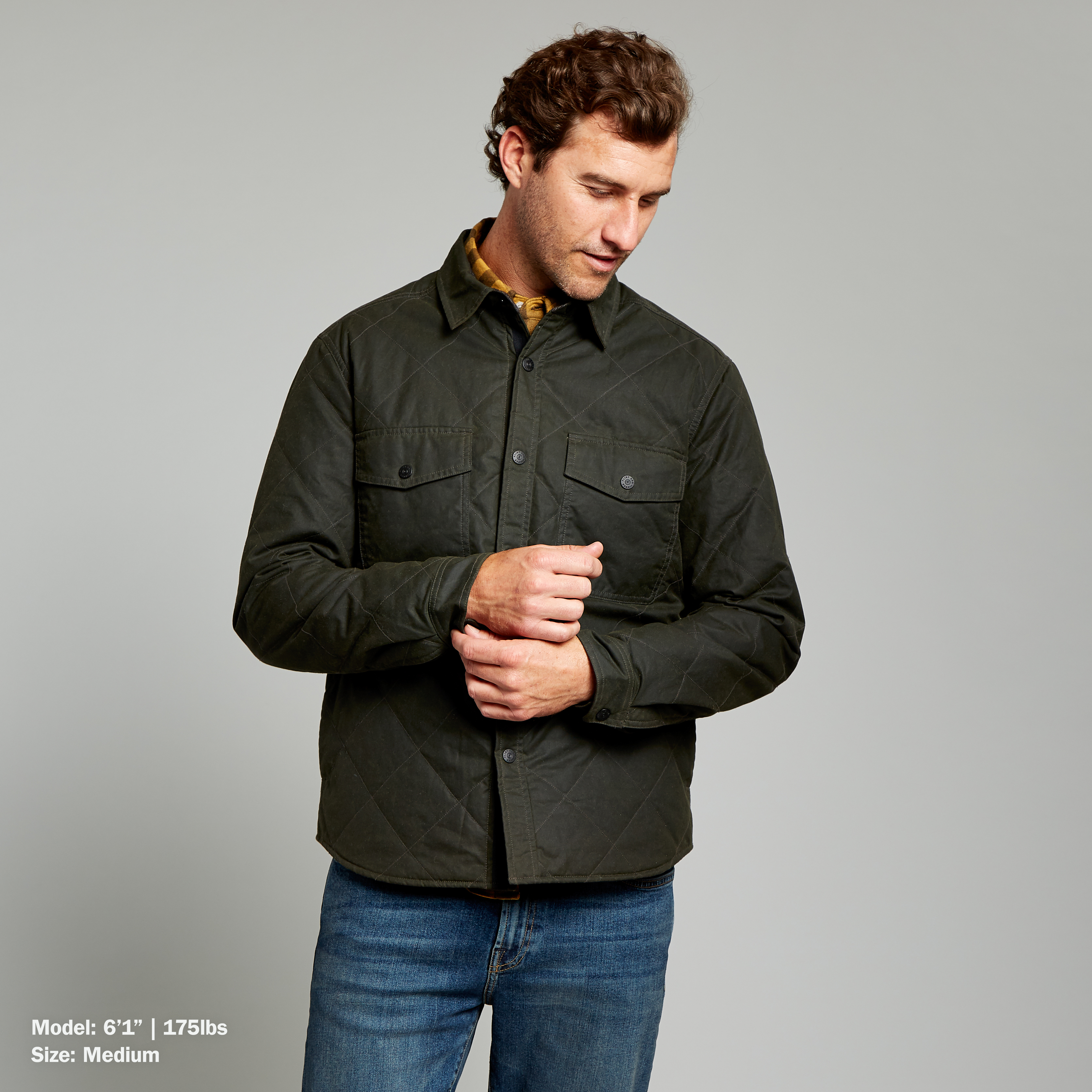 Flint and Tinder Quilted Waxed Shirt Jacket - Forest