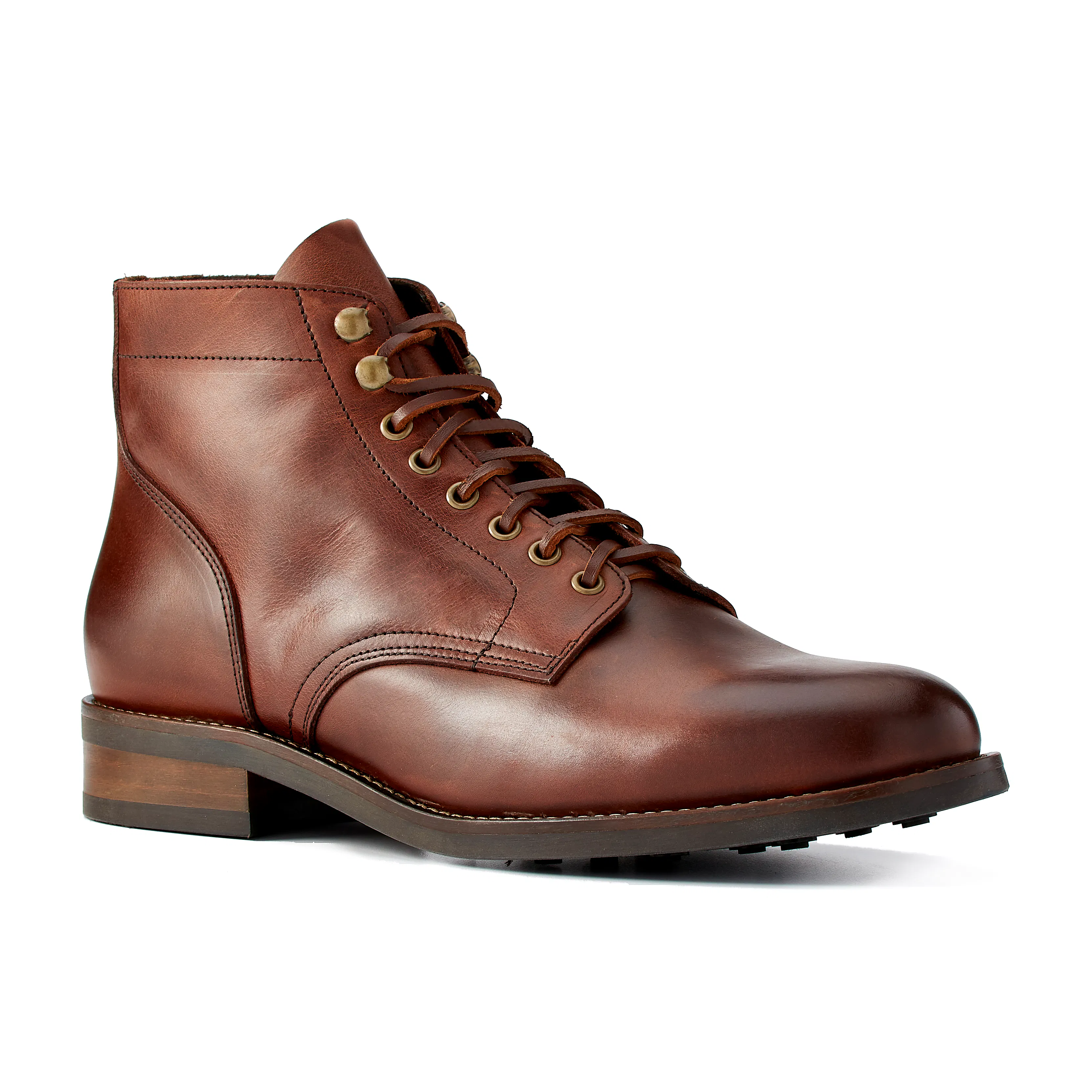 Rhodes Dean Moc Toe Boots Mens 8.5 Brown Leather Vibram Wedge Sole Rhodes Footwear Dean Boot (cap toe) - Honey | Work Boots  main image 4