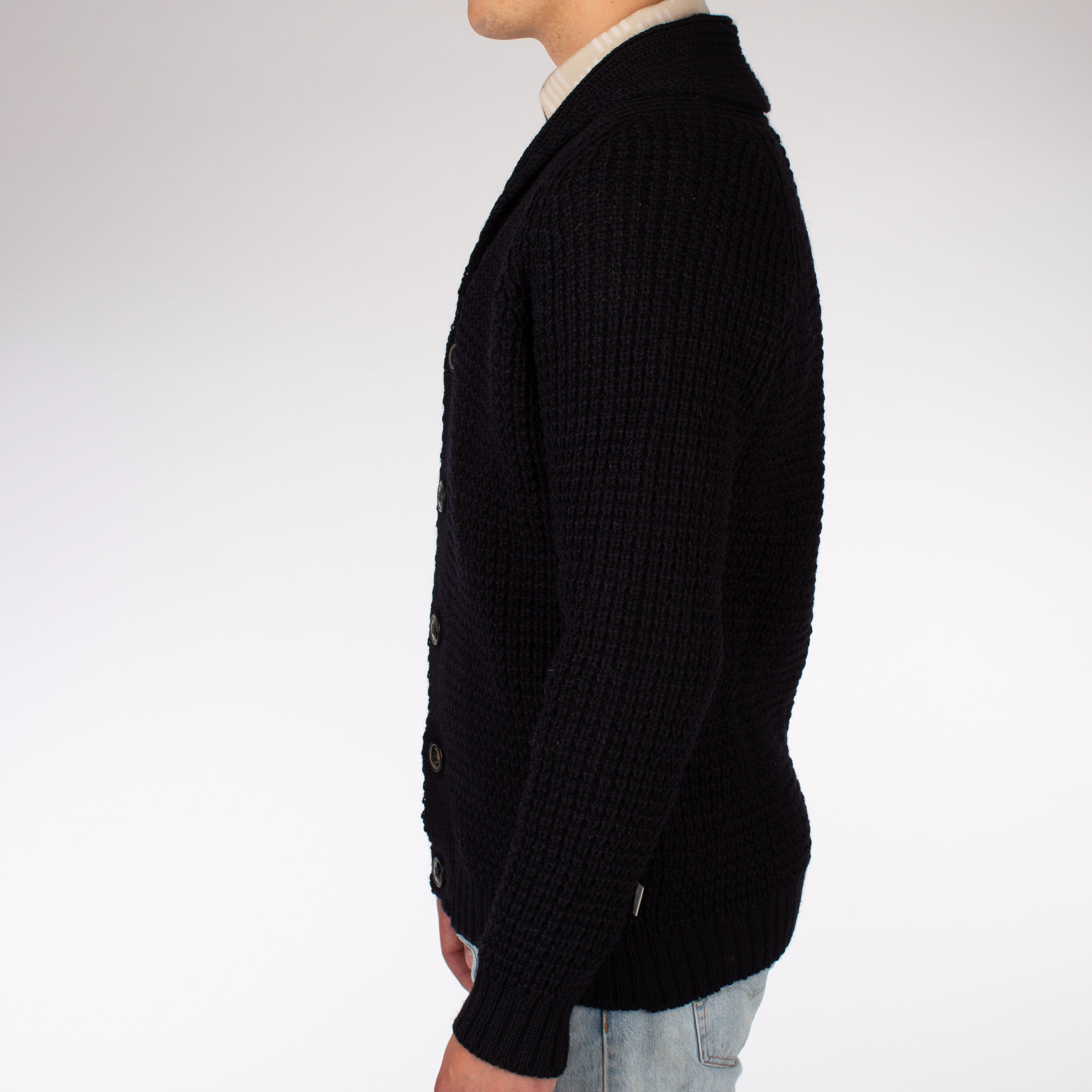 Peregrine Waffle Cardigan - Navy | Cardigan Sweaters | Huckberry