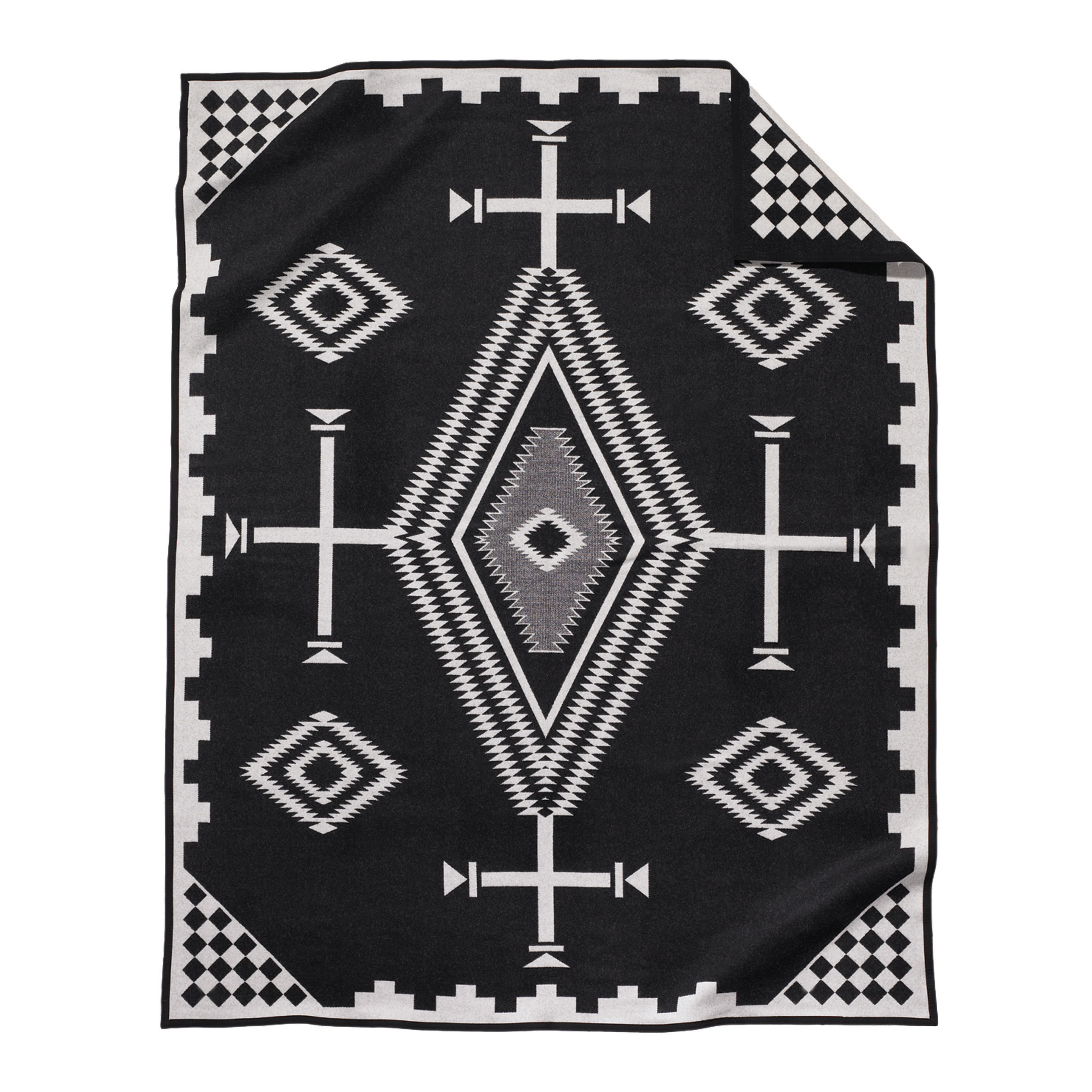 Pendleton Los Ojos Blanket Black/White Wool Blankets Huckberry