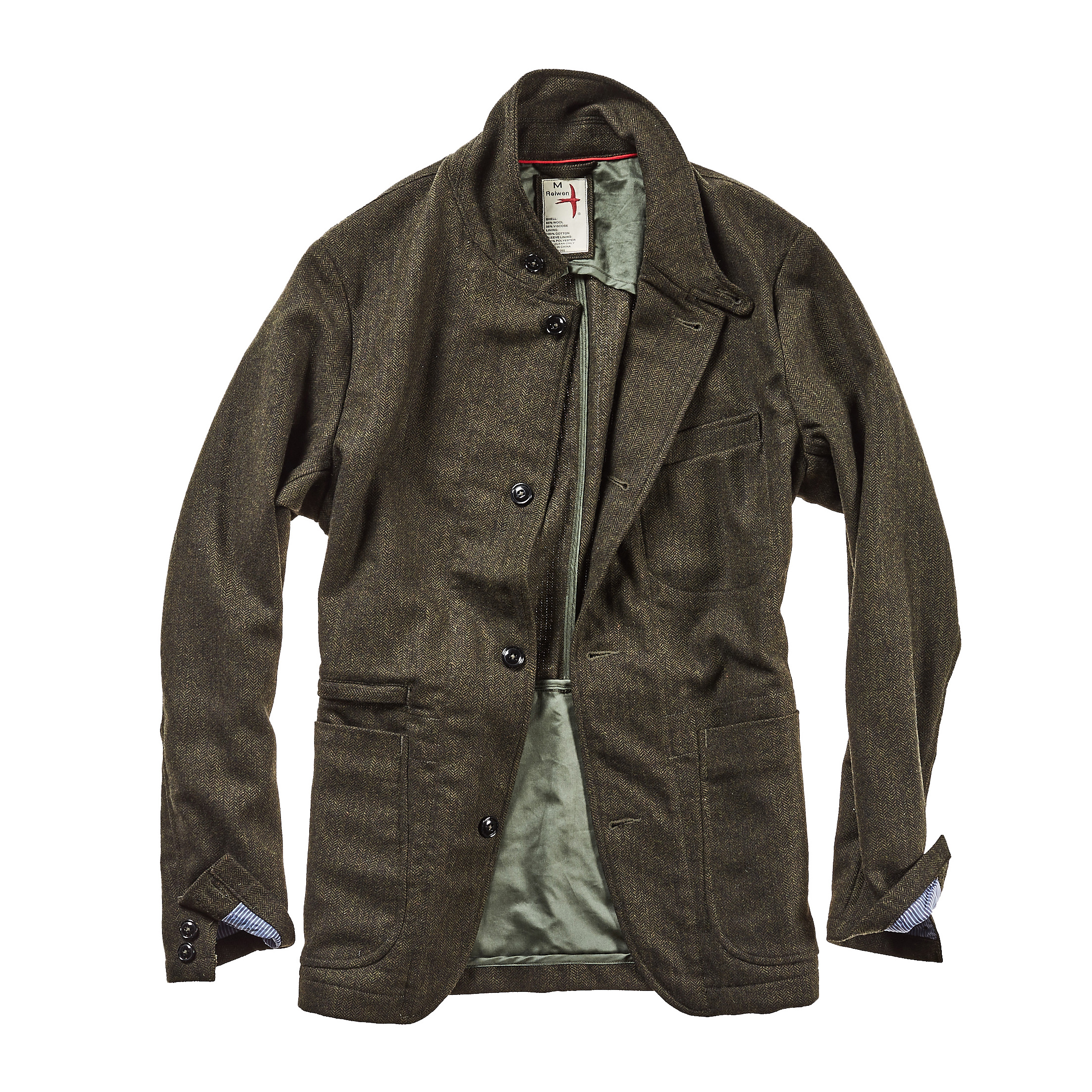 Relwen Prof Trap Blazer - Dk Loden Mini Herringbone | undefined