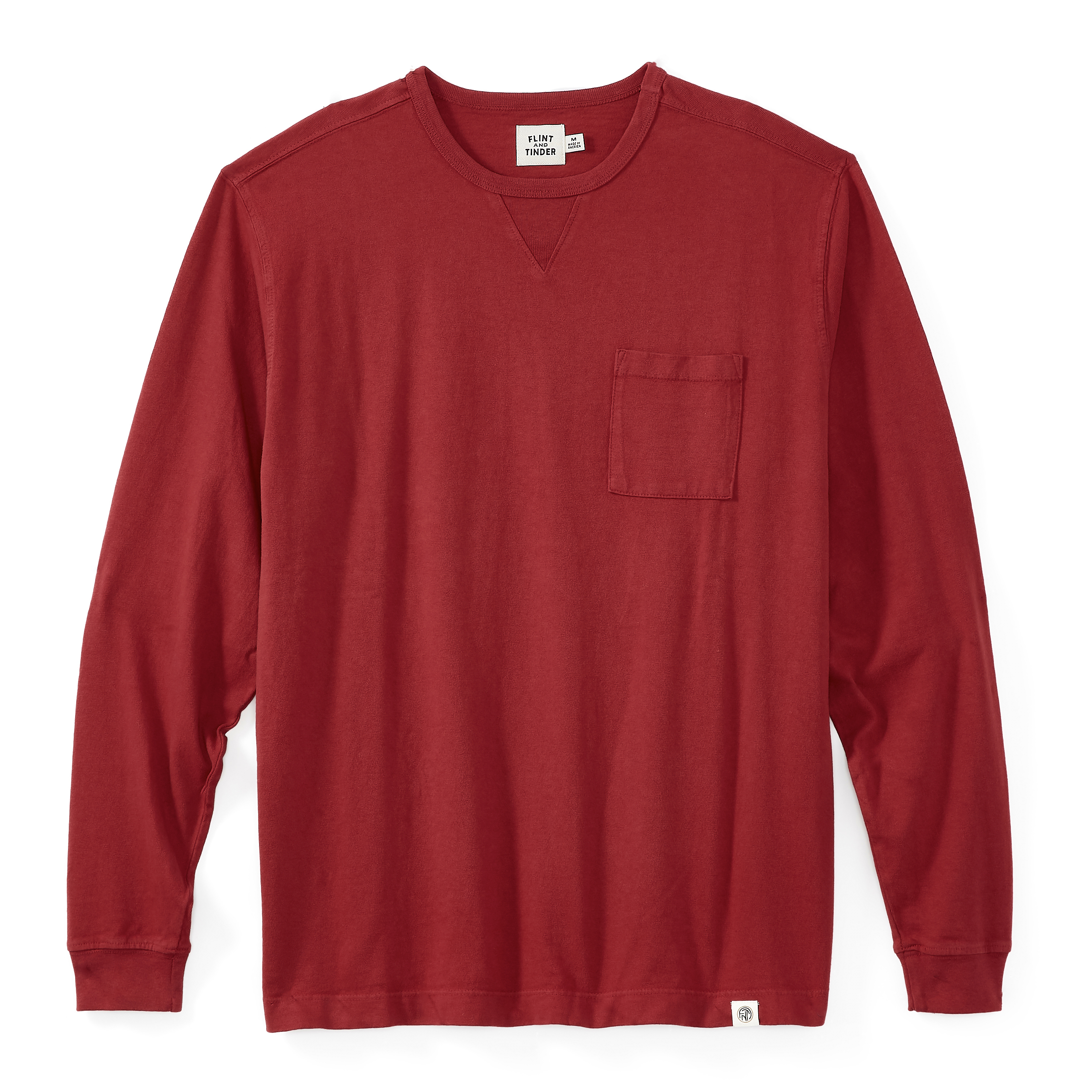 Flint and Tinder Long Sleeve Pocket Tee - Cardinal Red | T-Shirts