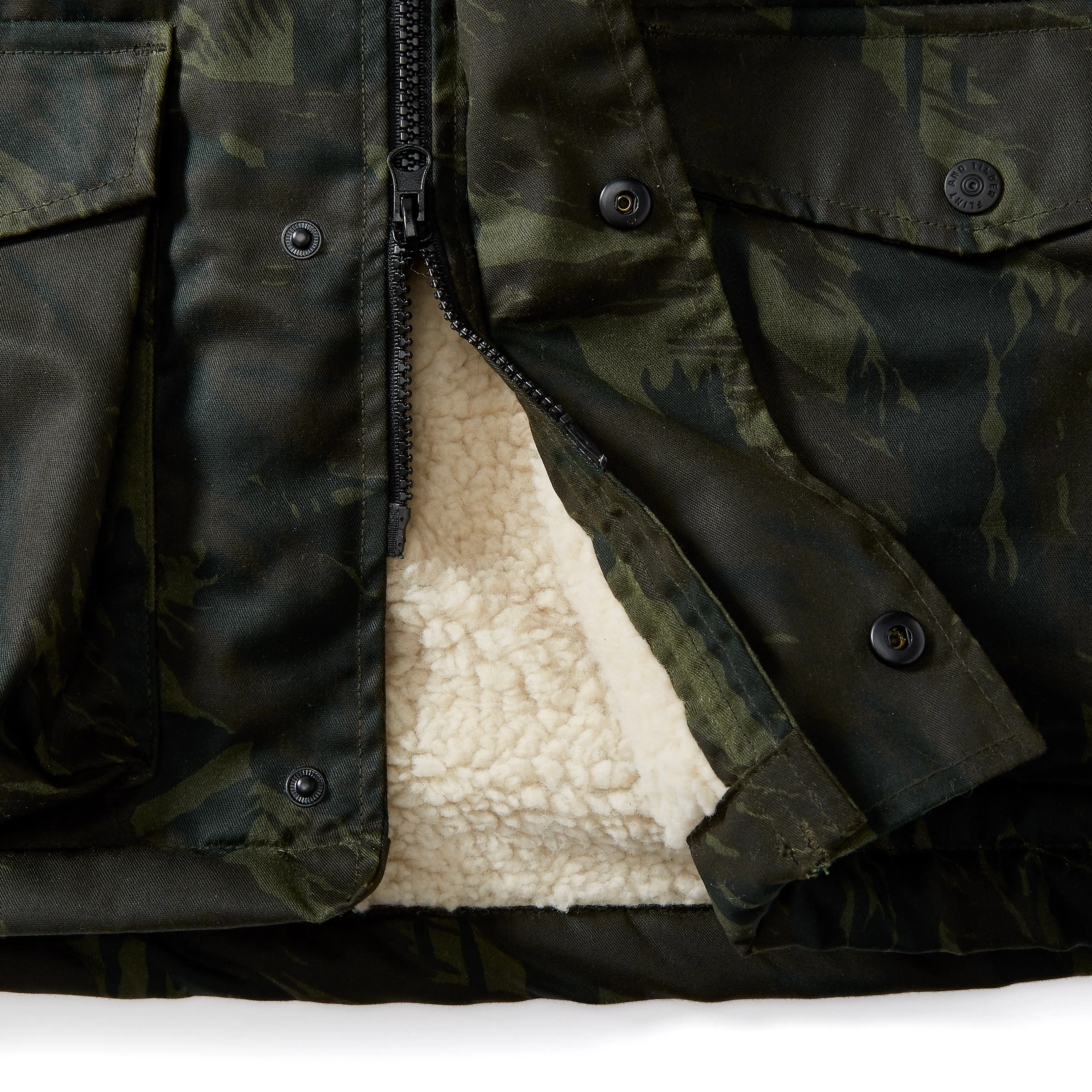 Flint and Tinder Sherpa-lined Waxed Ridge Parka - Camo | undefined
