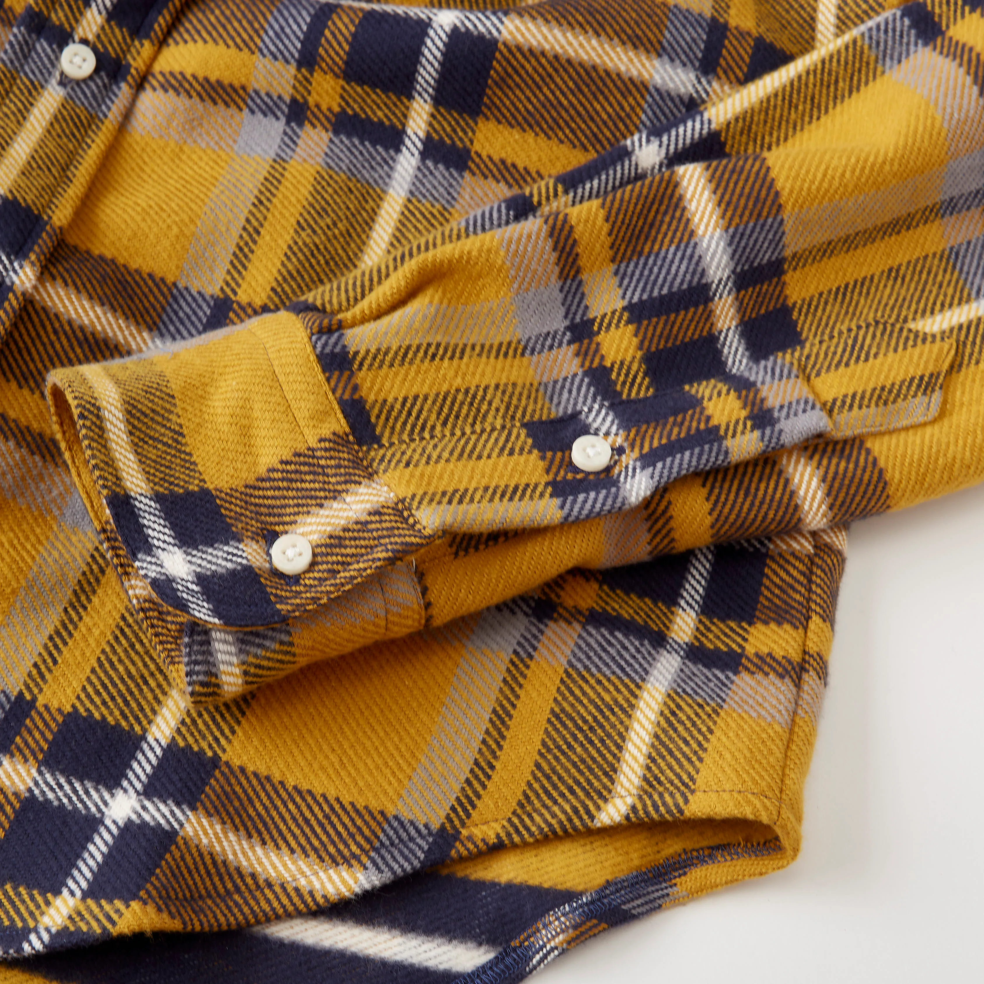 Gitman Vintage Rough Check Flannel - Yellow | Long Sleeve Shirts | Huckberry