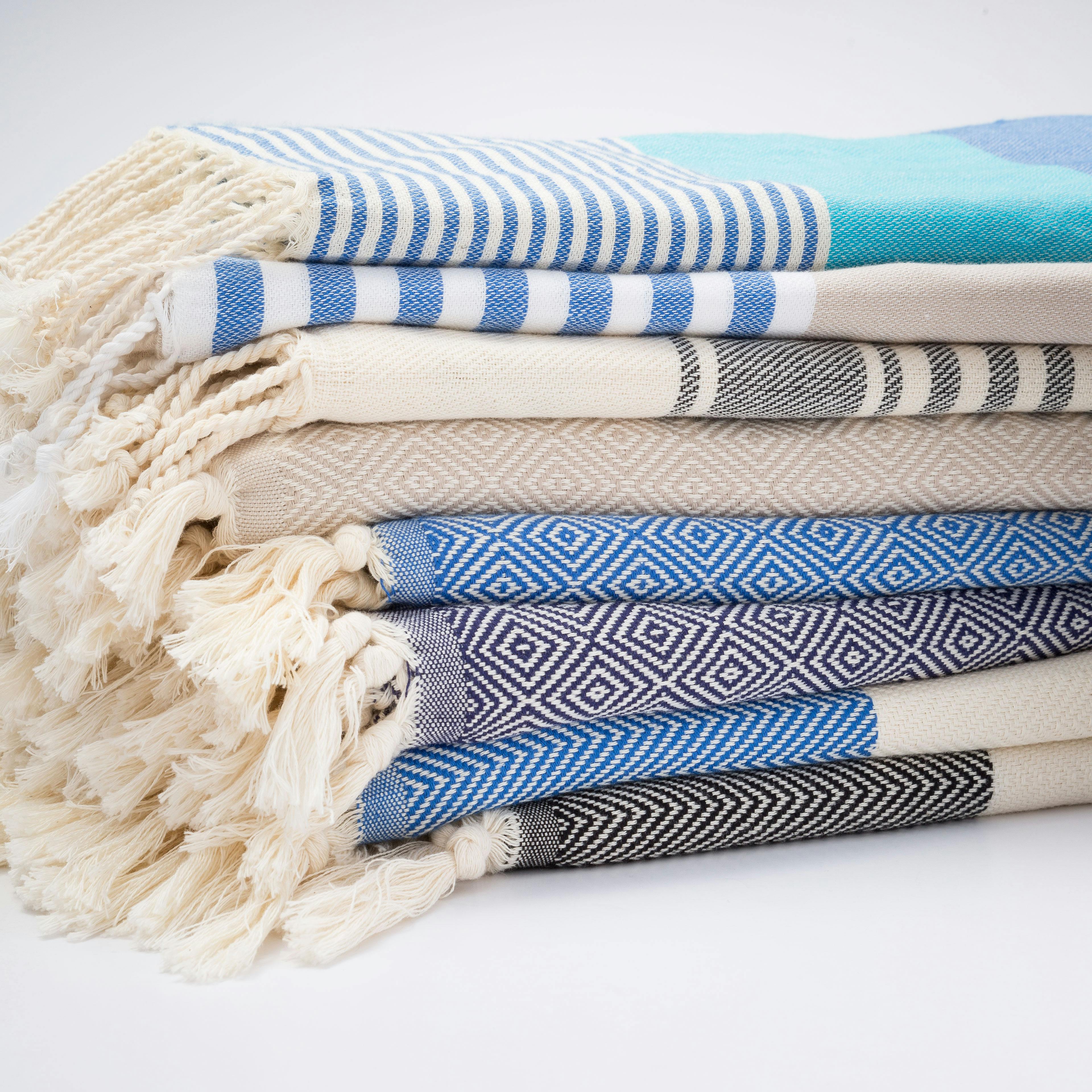 Turkish Towels Kasikci Turkish Towel - Blue, Bath & Grooming
