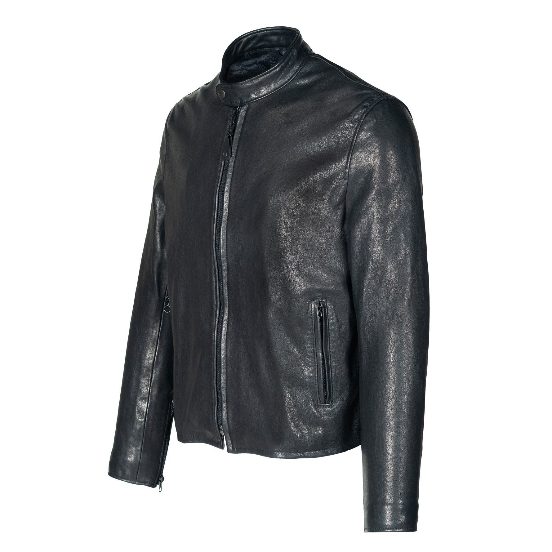 極美品/L Schott CAFE RACER JACKET 羊革 ブラック