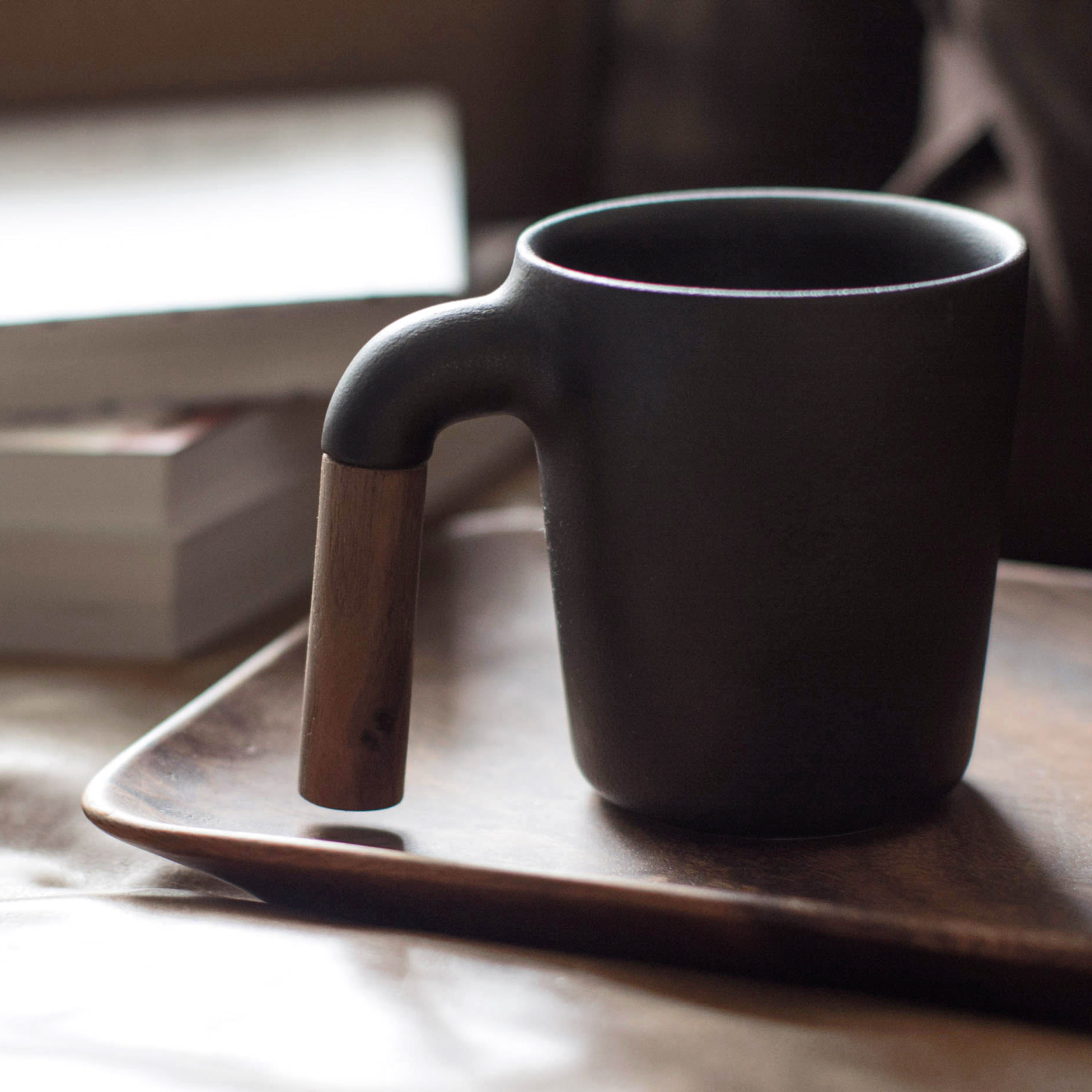 HMM Japanese Ceramic Mug - Black/Wood | Kitchen & Coffee | Huckberry