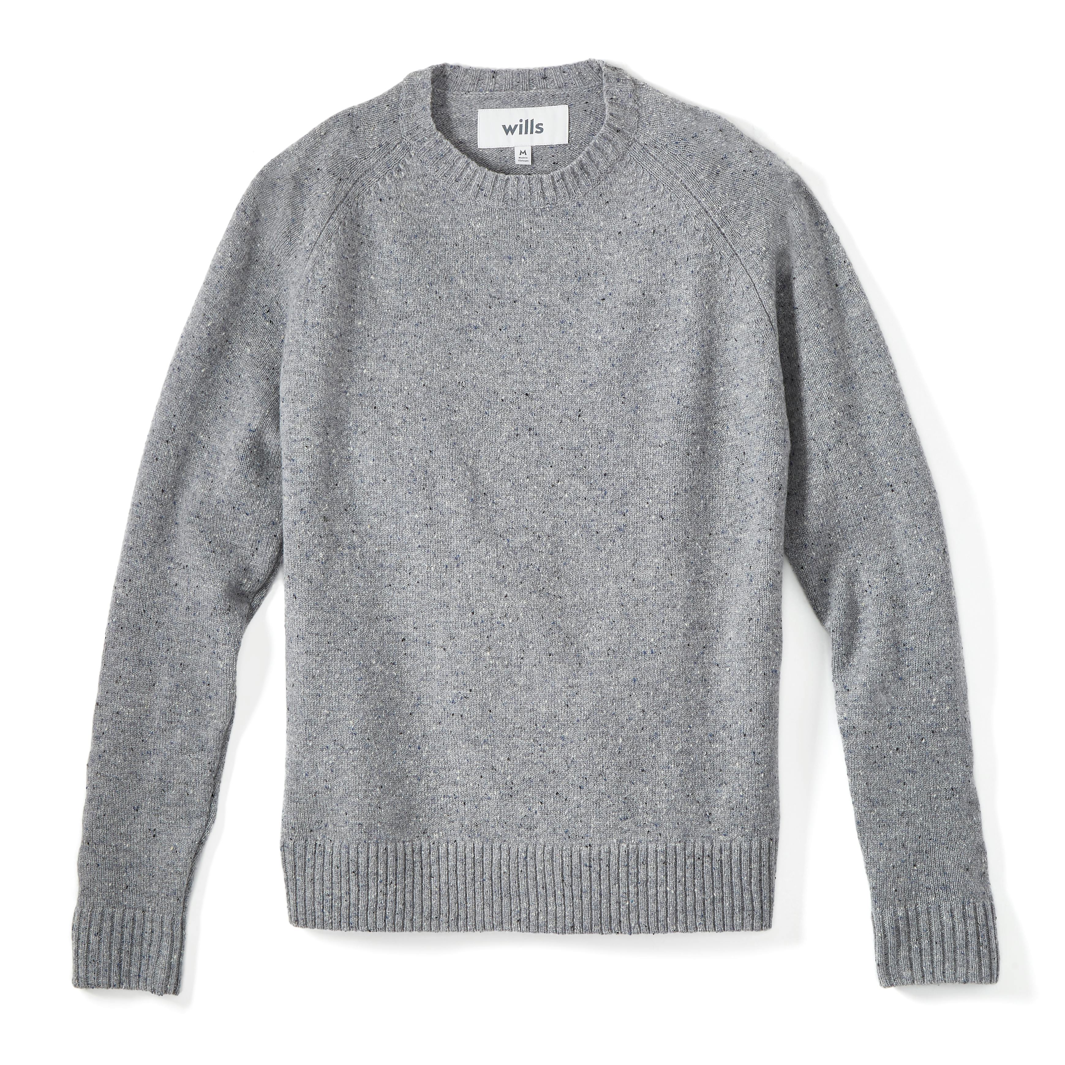 Merino Wool Crewneck Sweater for Male - Flecked Dark Gray - Size S - Lanvin
