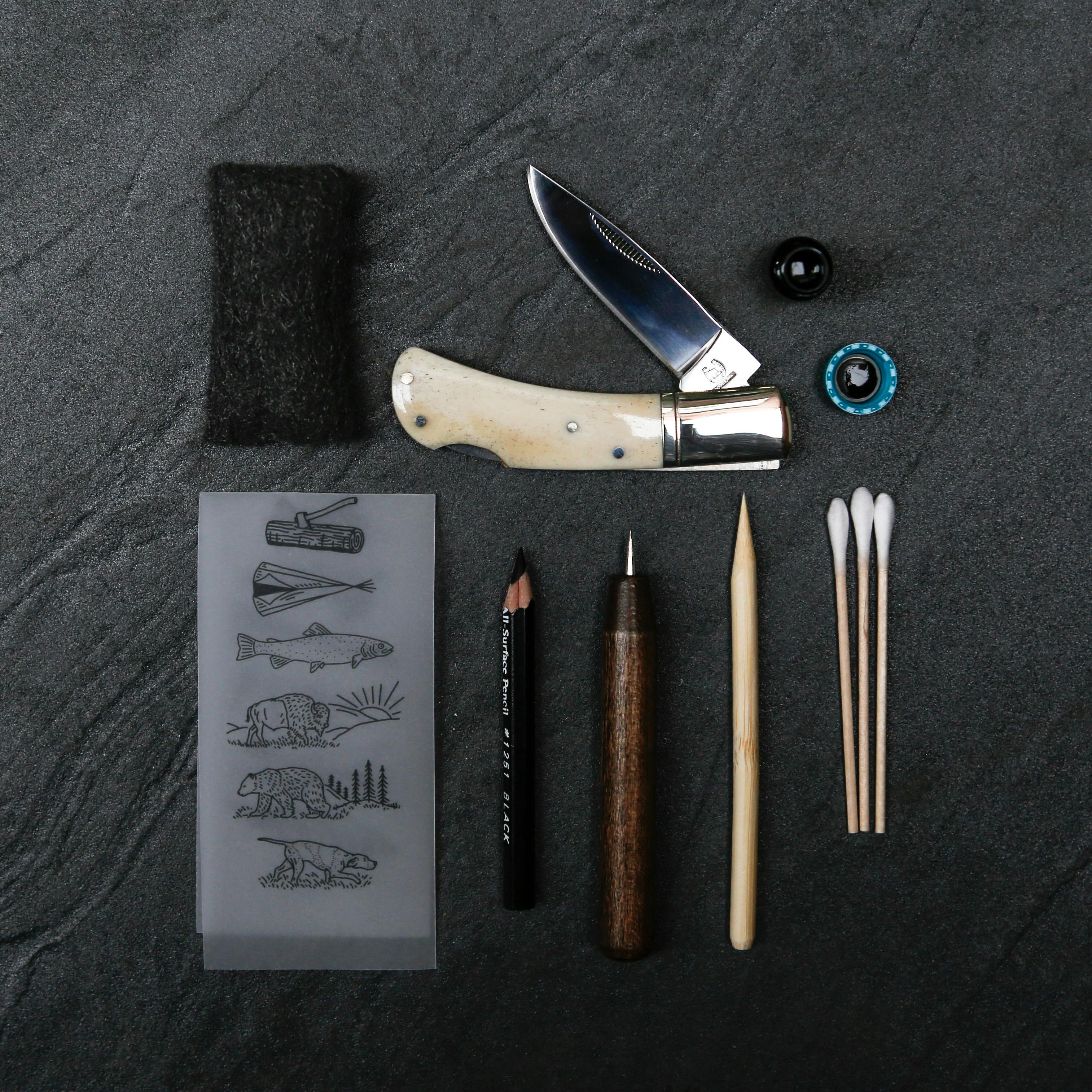 Scrimshaw Pocket Knife DIY Kit Mollyjogger