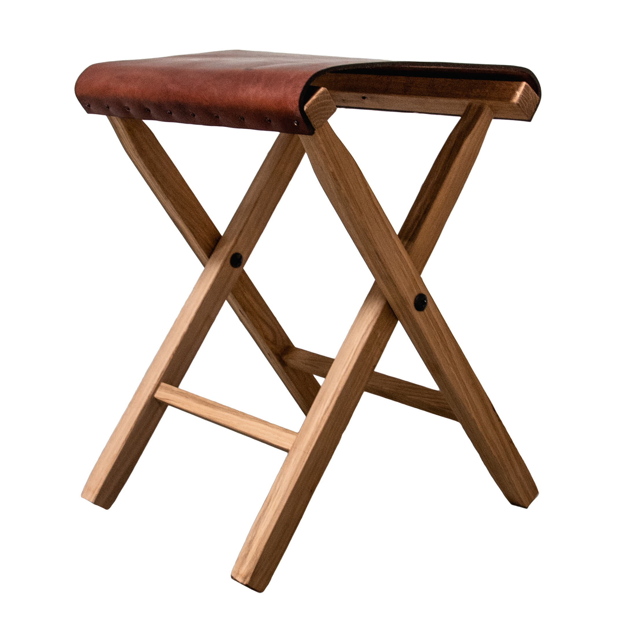 Peg & Awl Expedition Stool Oak/Leather Minimalist Furniture Huckberry