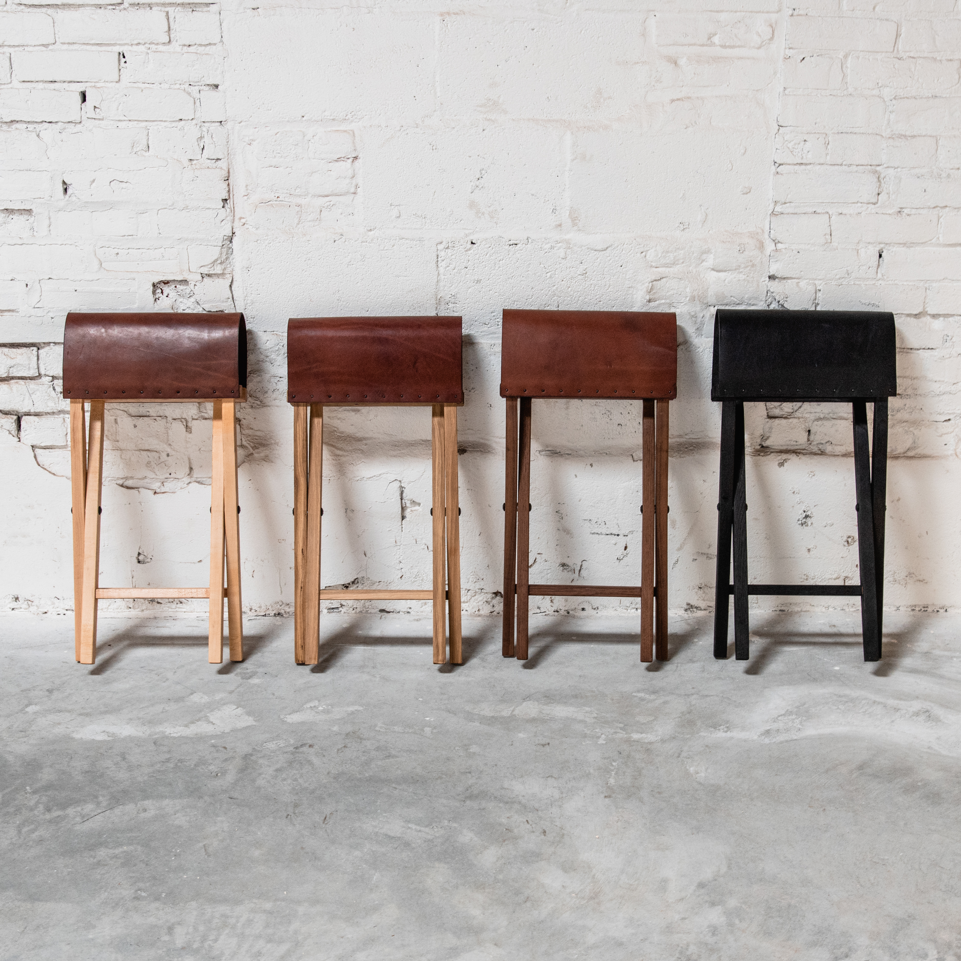 Peg & Awl Expedition Stool Oak/Leather Minimalist Furniture Huckberry