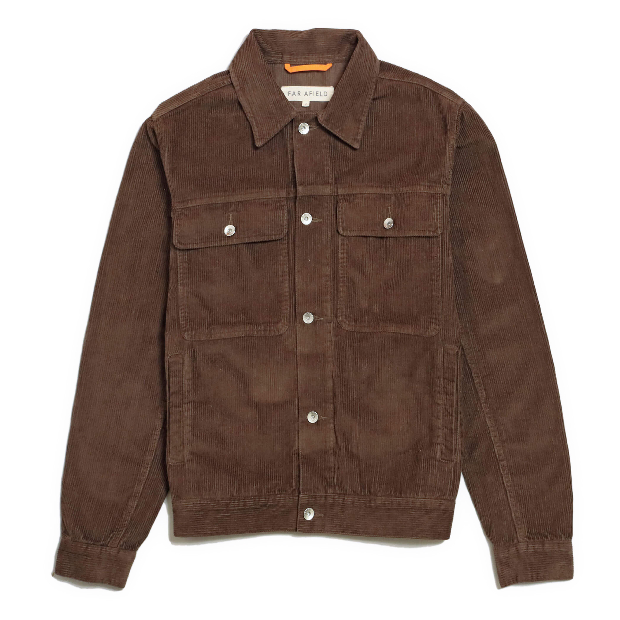 Far Afield Watts Organic Cord Jacket - Dark Brown | Trucker
