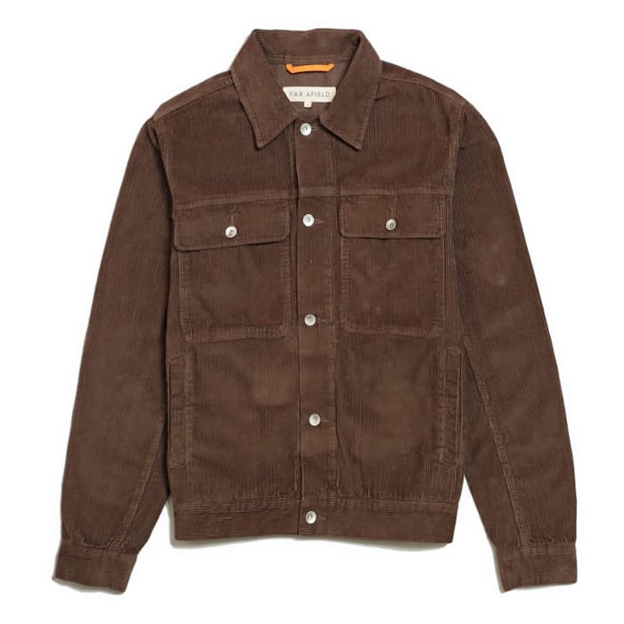Far Afield Watts Organic Cord Jacket - Dark Brown | Trucker Jackets ...