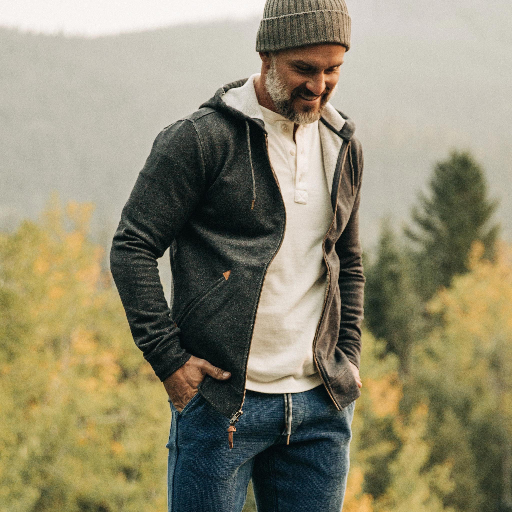 Taylor Stitch The Apres Hoodie - Charcoal | Full-Zip Hoodies