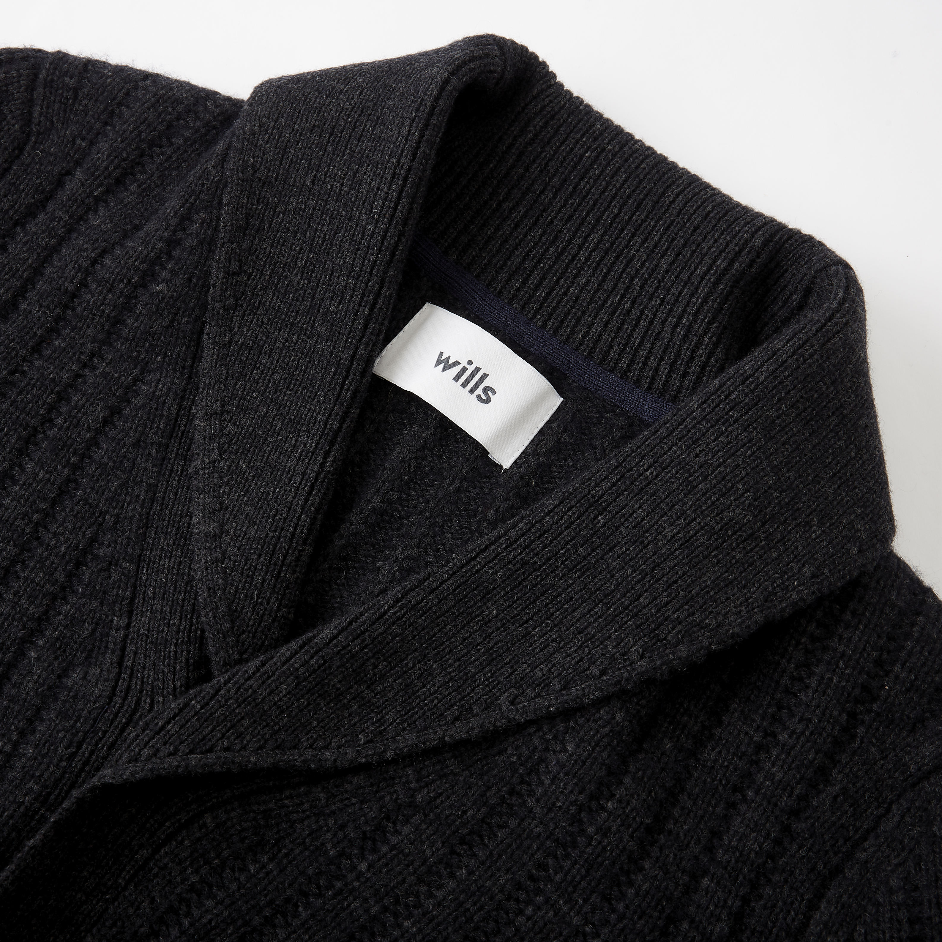 Wills Cashmere Shawl Collar Cardigan - Smoke | Cardigan