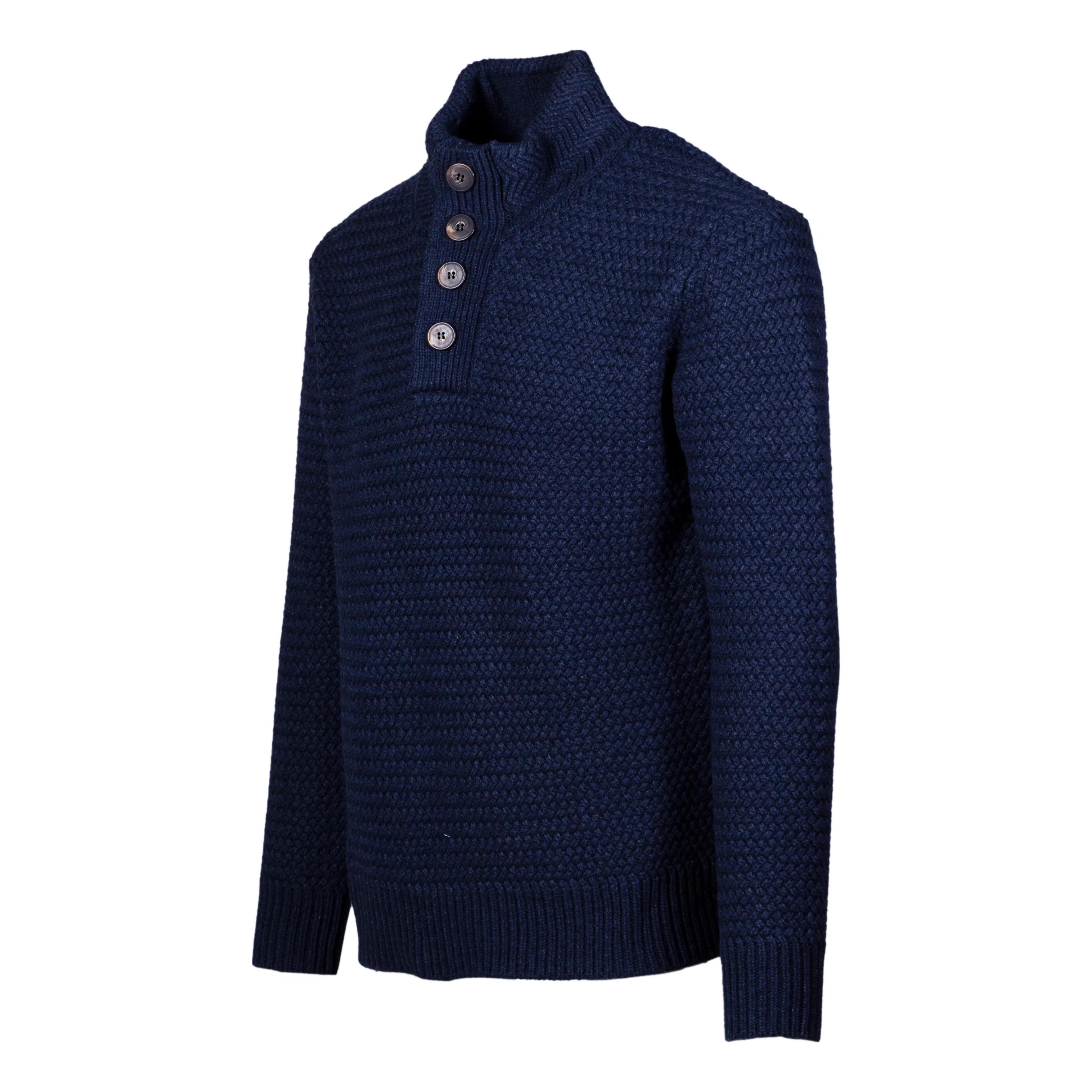 Schott Men's Funnel Neck Military Sweater - Navy | Quarter-Zip