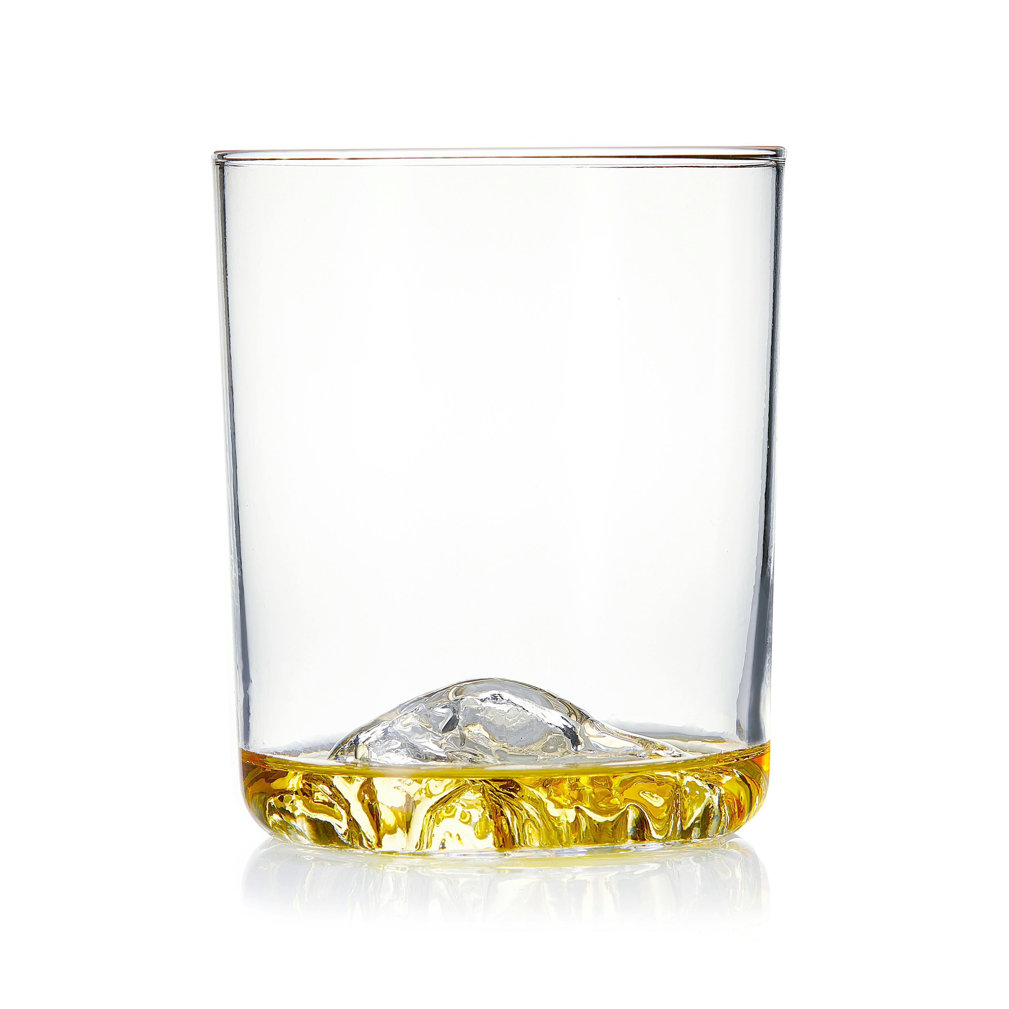 Whiskey Peaks Mountain Decanter + Half Dome Set of 2 Whiskey Glasses