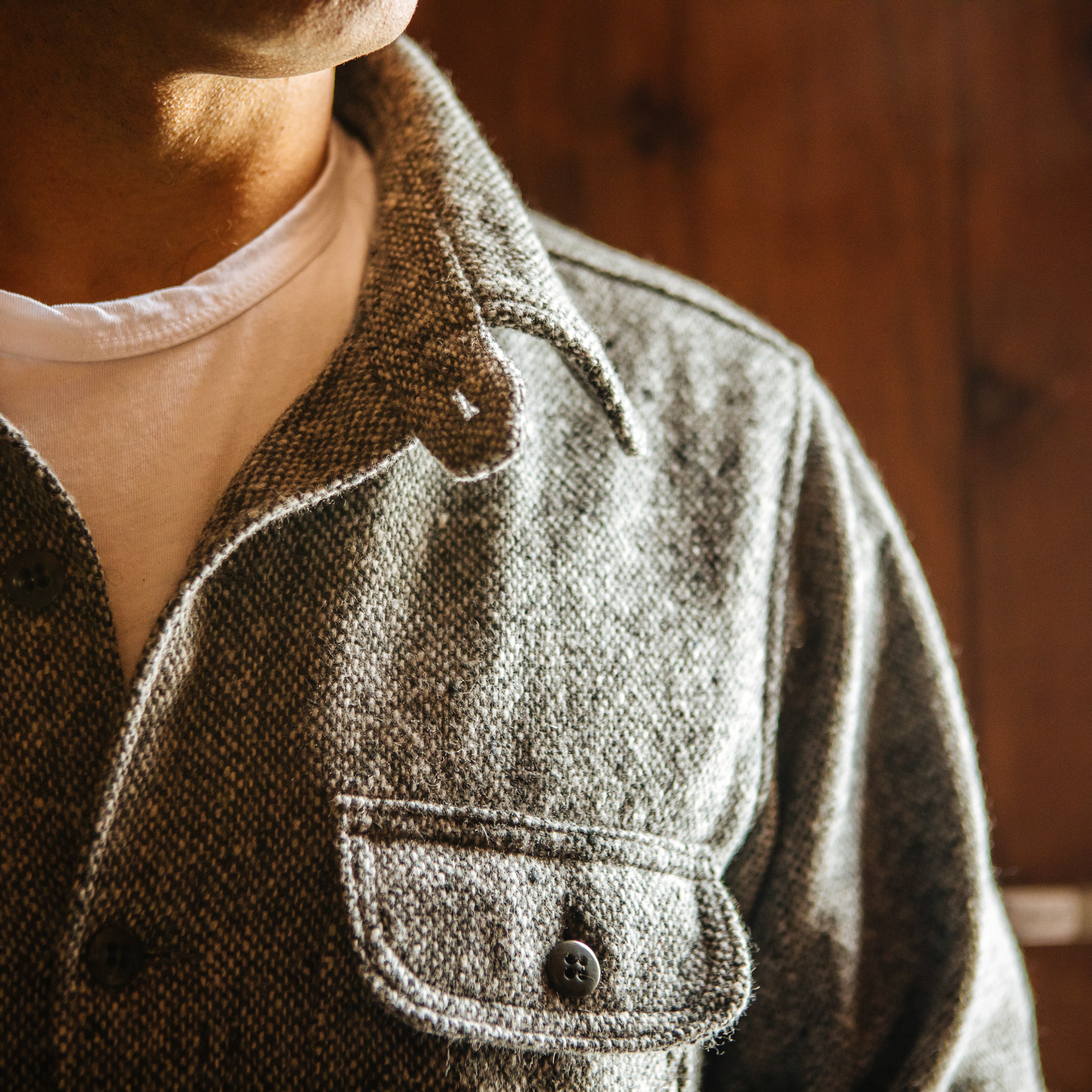 Flint and Tinder Golden Bear Wool CPO Shirt Jacket - Grey
