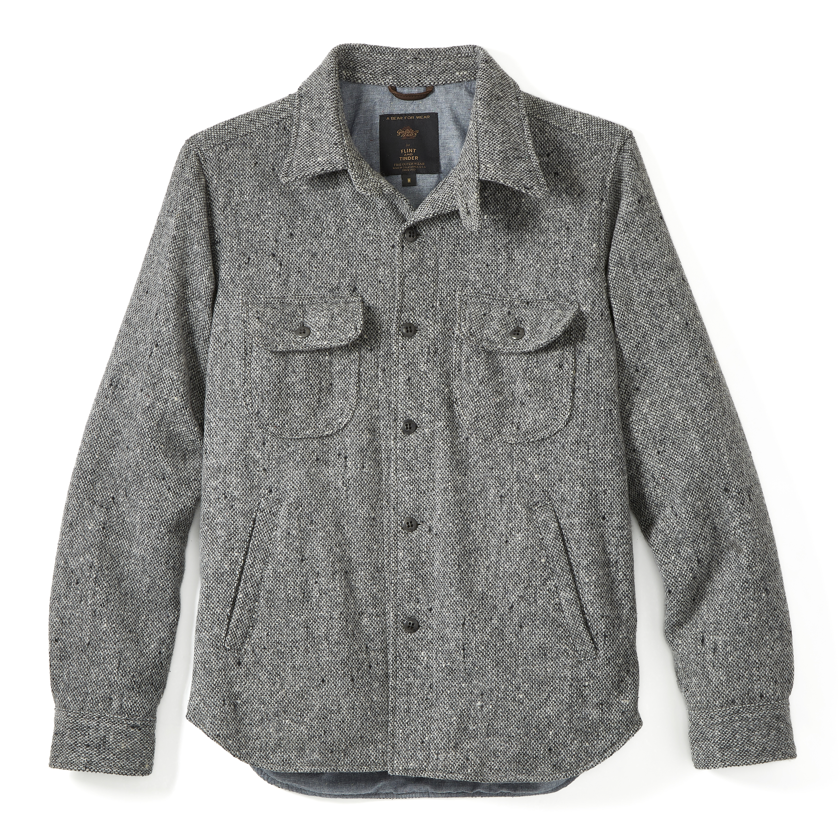 Flint and Tinder Golden Bear Wool CPO Shirt Jacket - Grey