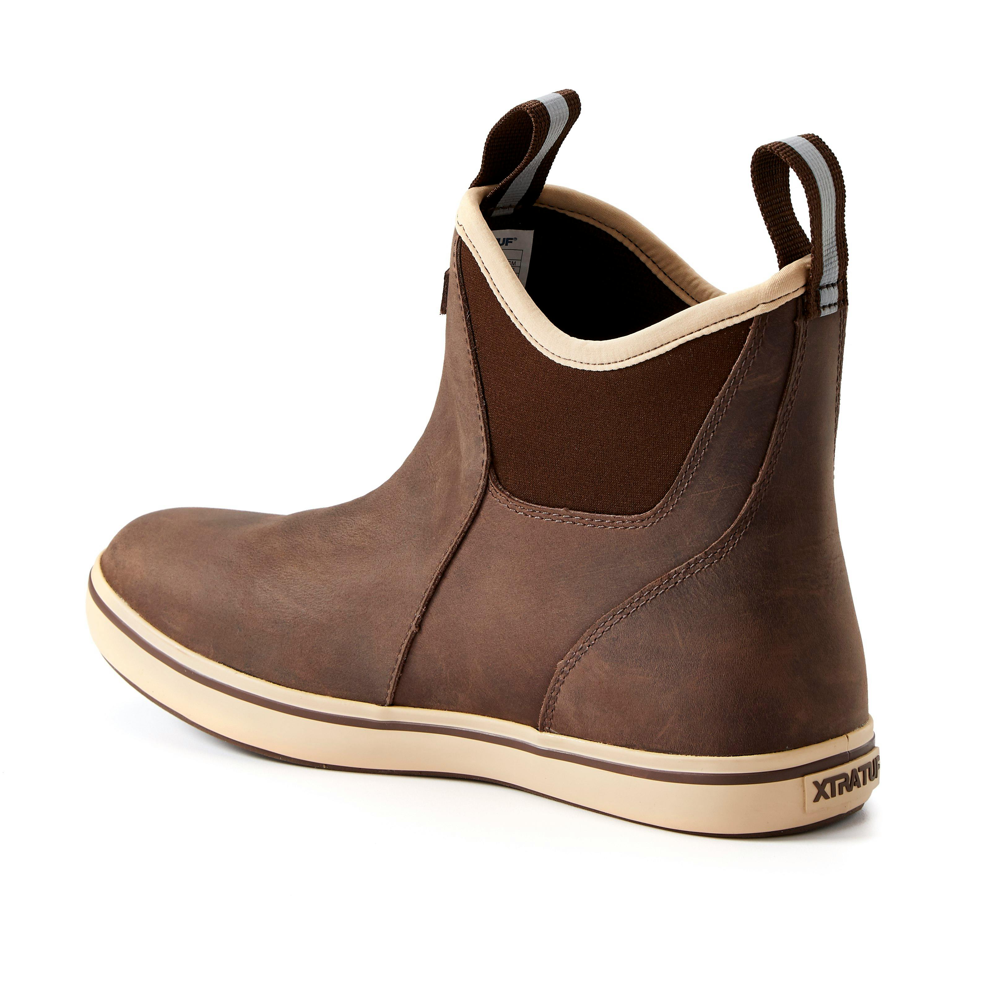 XTRATUF Leather Ankle Deck Boot - Brown, Work Boots