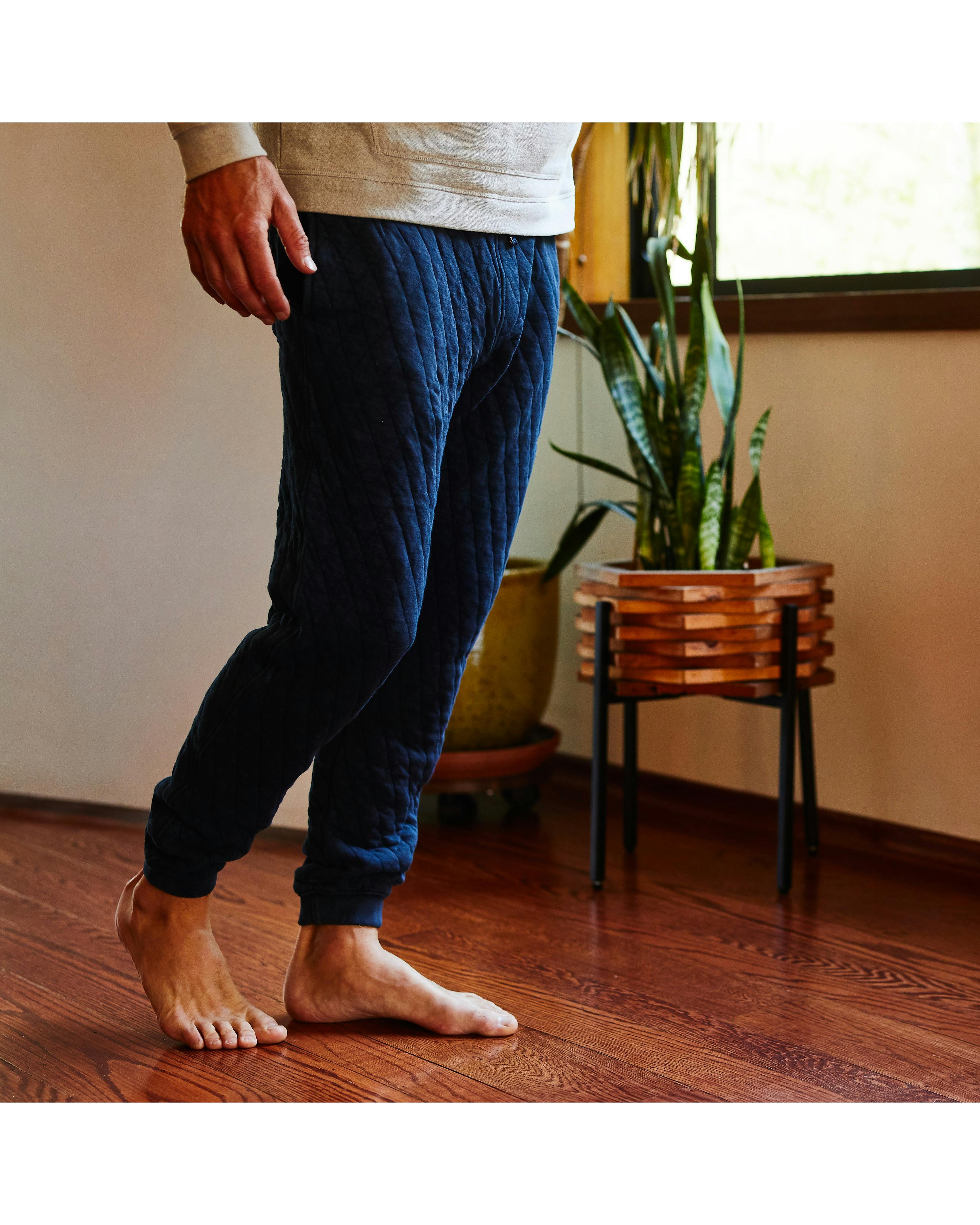 Wellen Quilted Sweatpants Navy Lounge Pants Huckberry